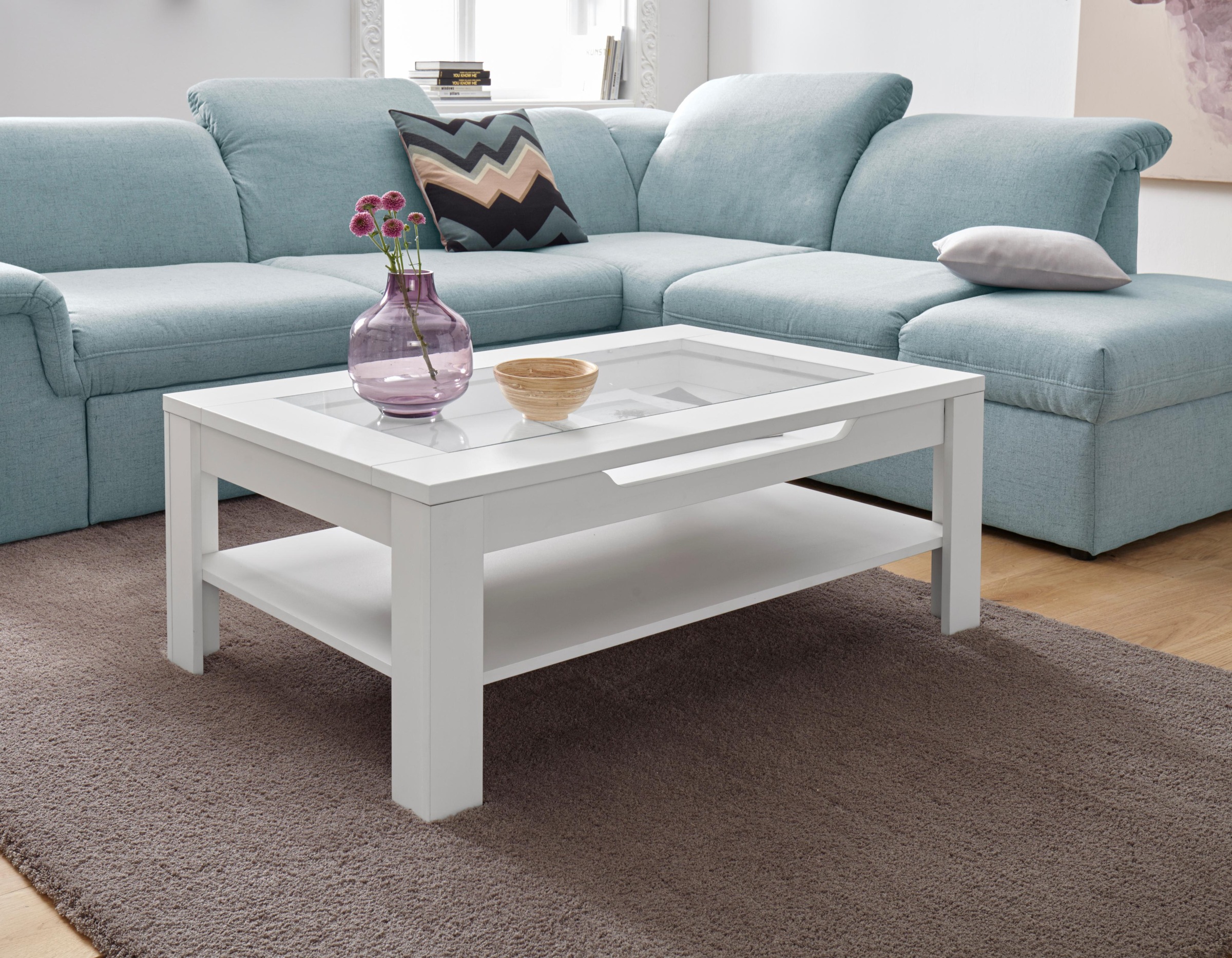 Image of Homexperts Couchtisch, mit Glaseinsatz und Schubkasten bei Ackermann Versand Schweiz