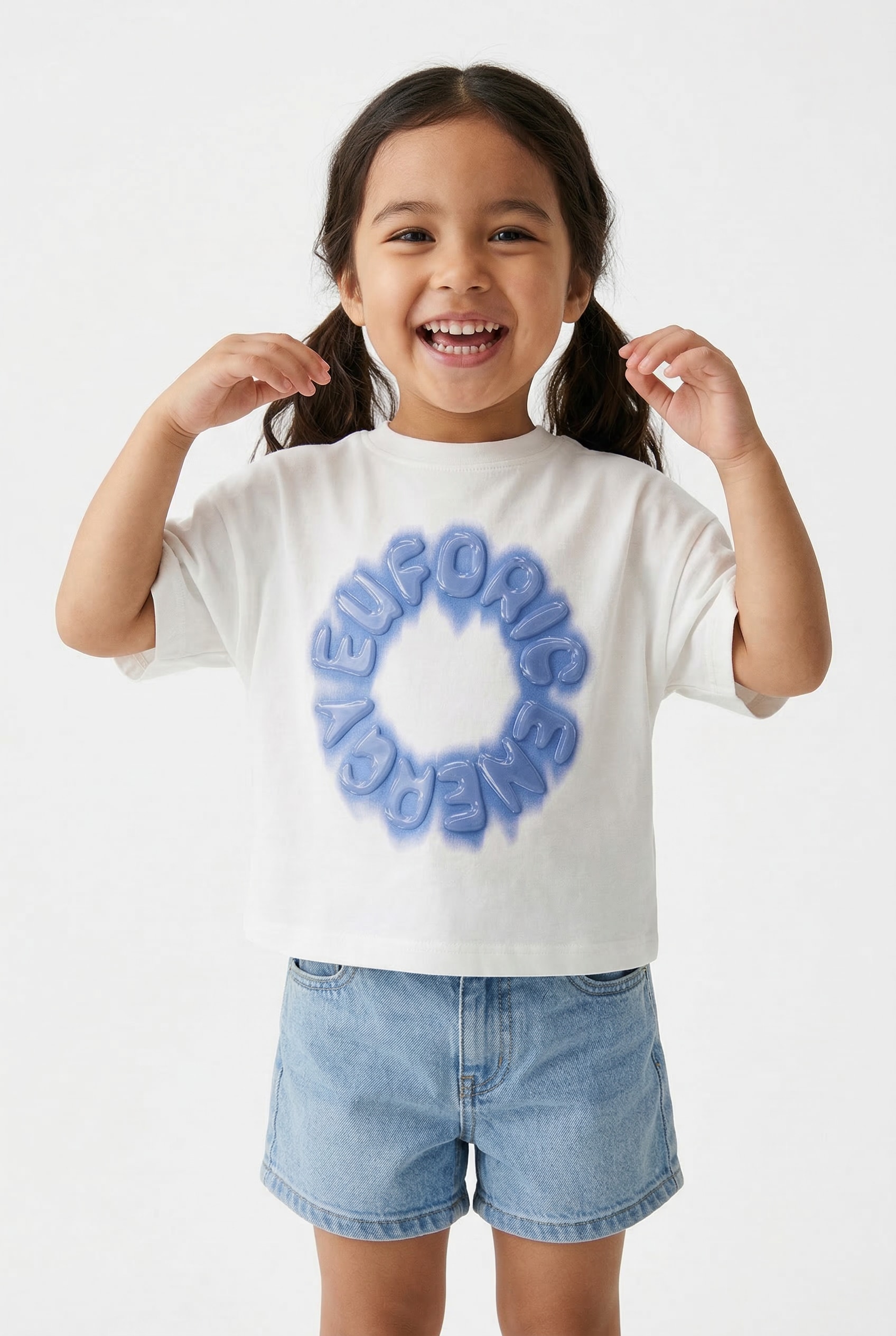 Image of KIDS ONLY T-Shirt "KOGPHINE LIFE SS SHORT PRINT TEE ZA JRS" Baumwolle, relaxed fit