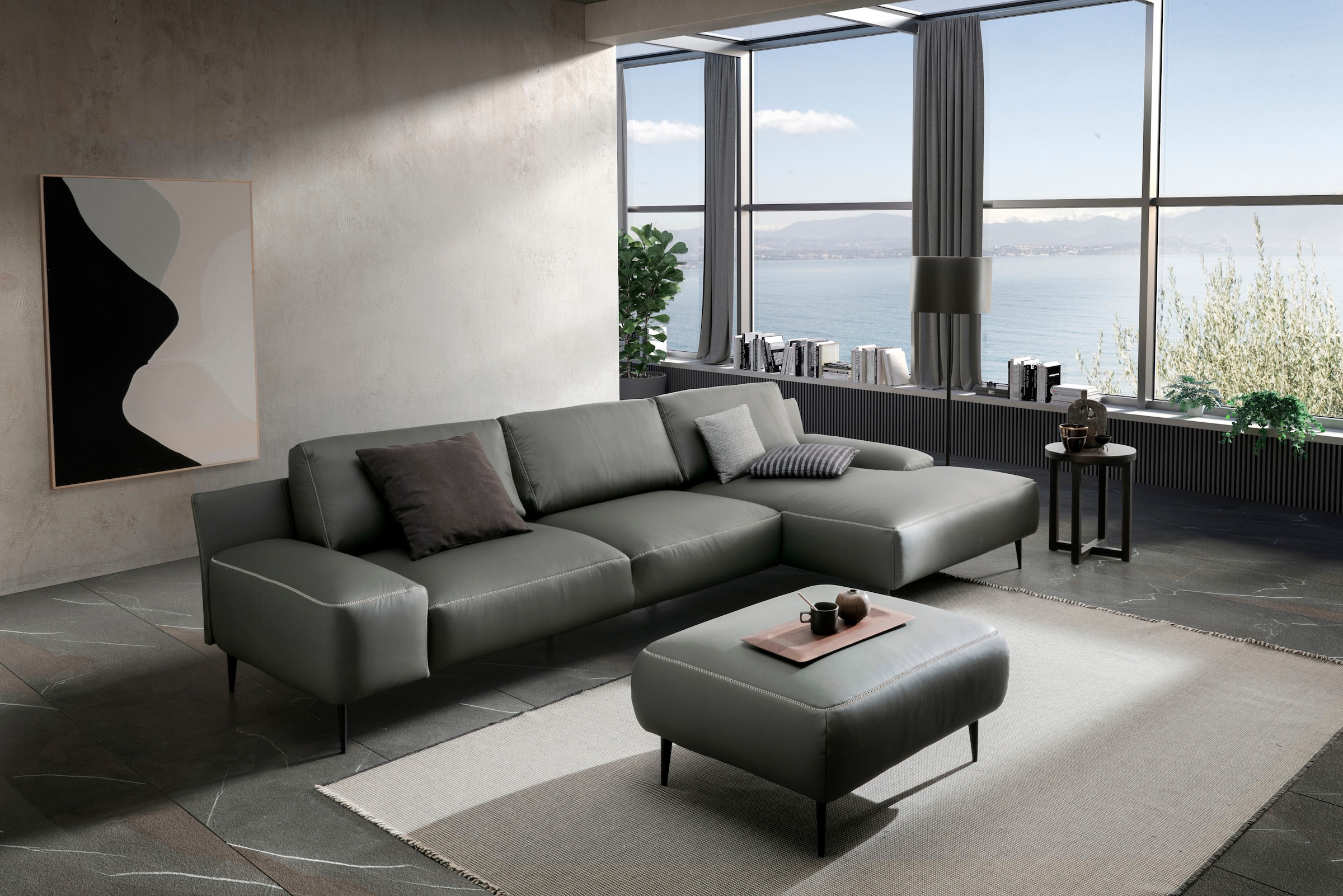 designwerk Hocker »Forma, zeitloser Desighocker mit aktuellem Fuss«, in hochwertiger Verarbeitung & tollem Sitzkomfort