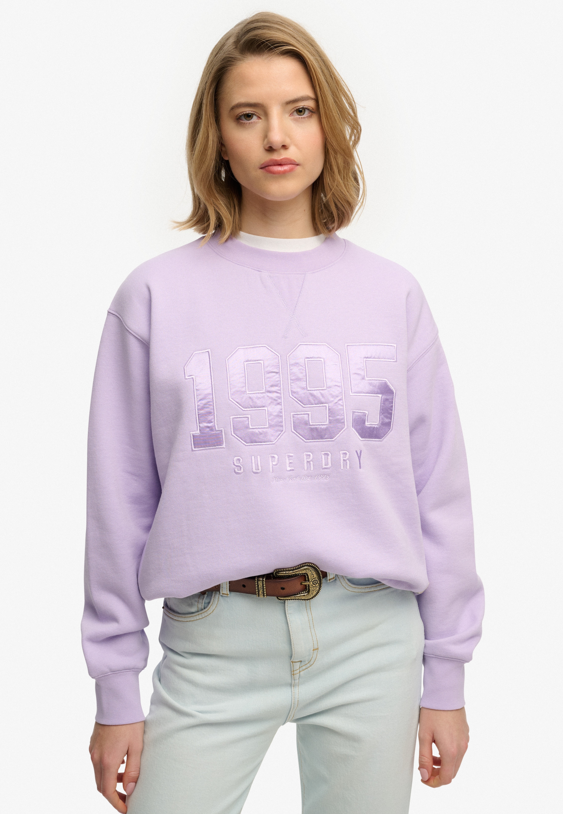 Image of Superdry Sweatshirt "VARSITY SATIN APPLIQUE CREW"