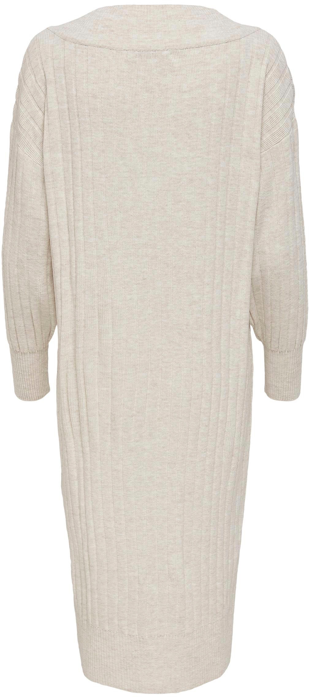 ONLY Strickkleid »ONLNEW TESSA L/S MIDI V DRESS«, mit tiefem V-Ausschnitt mit breiter Blende