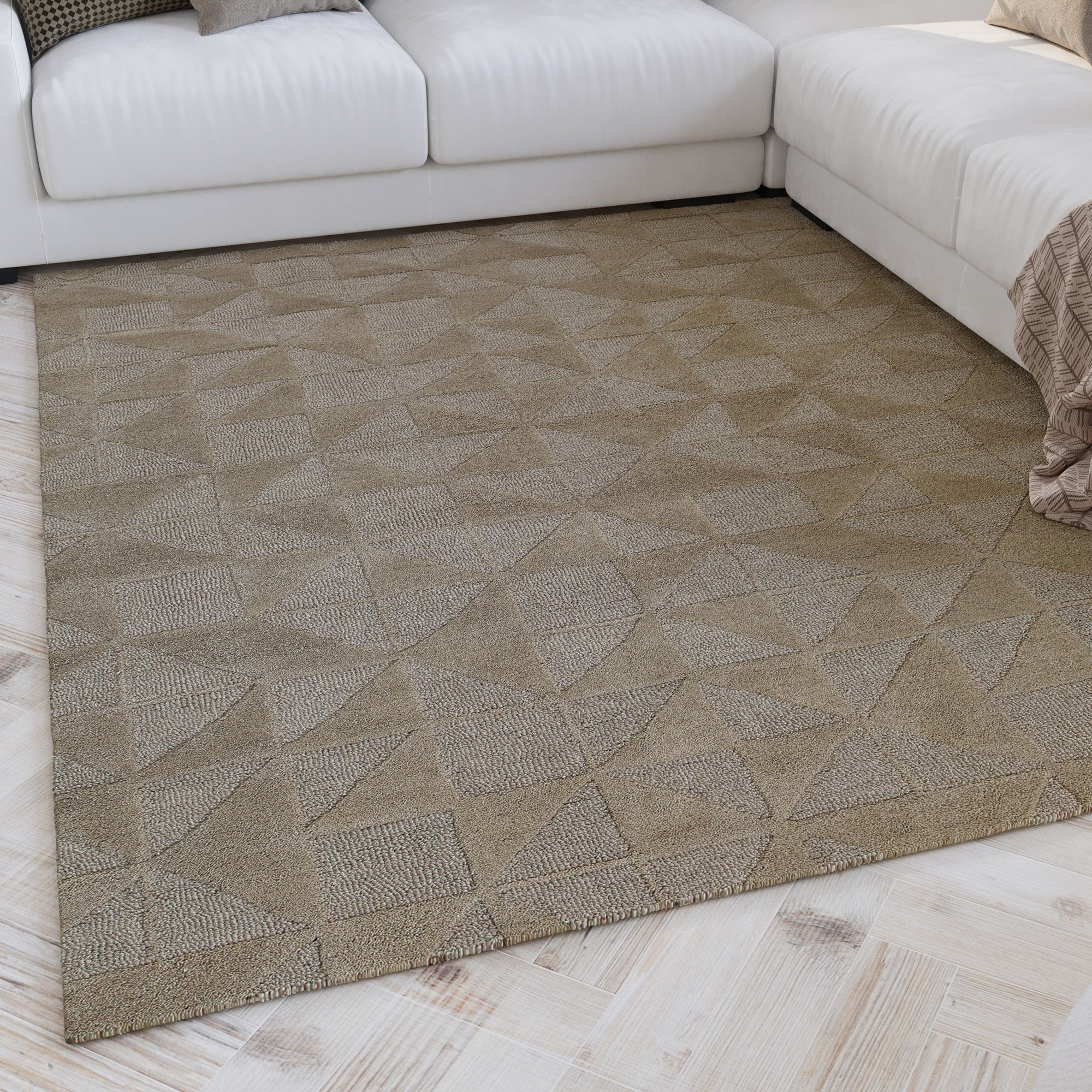 Image of Wecon home Wollteppich "Hamptons THIRTYSEVEN" rechteckig 15 mm Höhe Läufer, Schurwolle, Kurzflor, Wohnzimmer, elegant, geometrisch