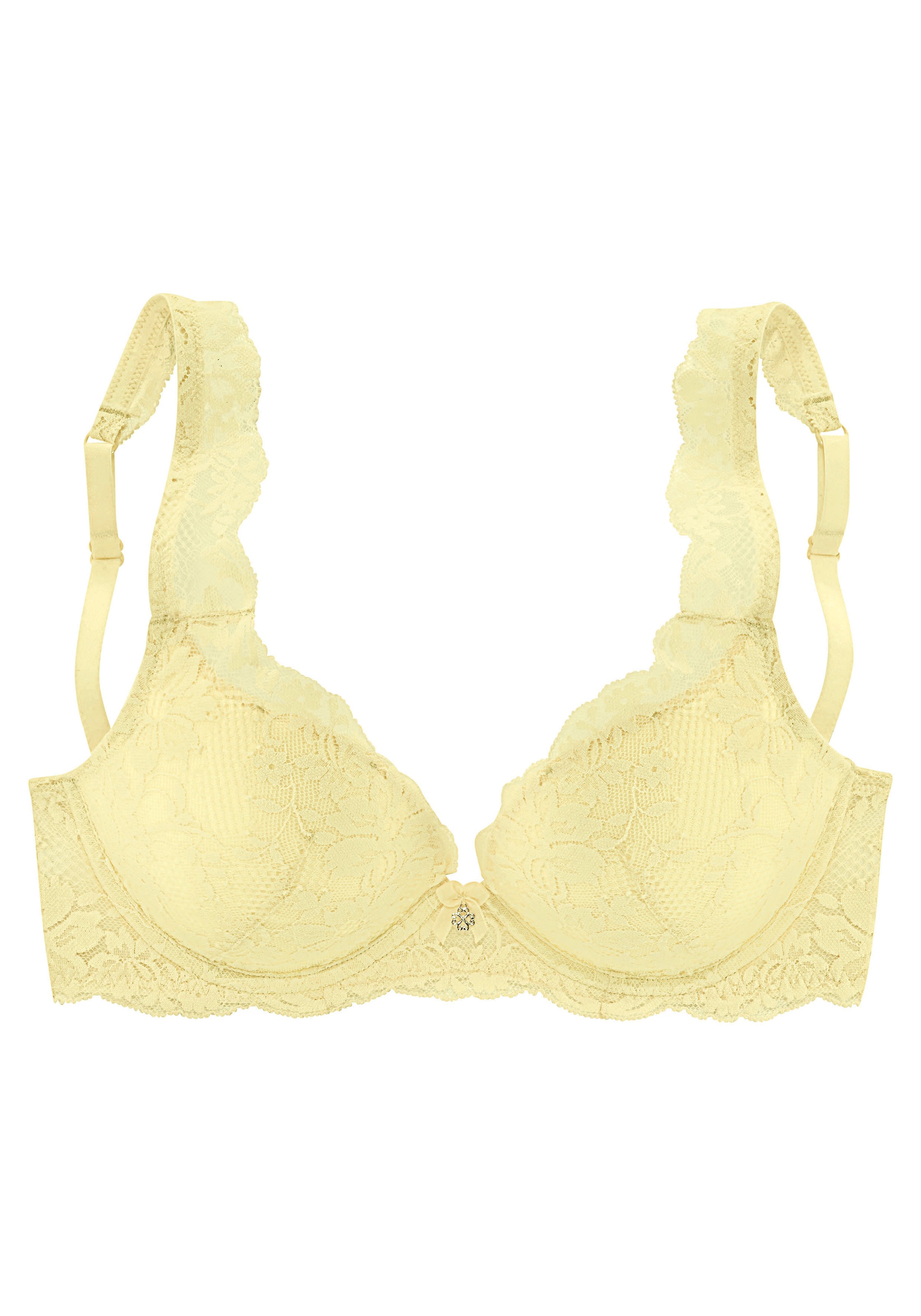 LASCANA Push-up-BH, rundherum aus wunderschöner, blumiger Spitze, Dessous