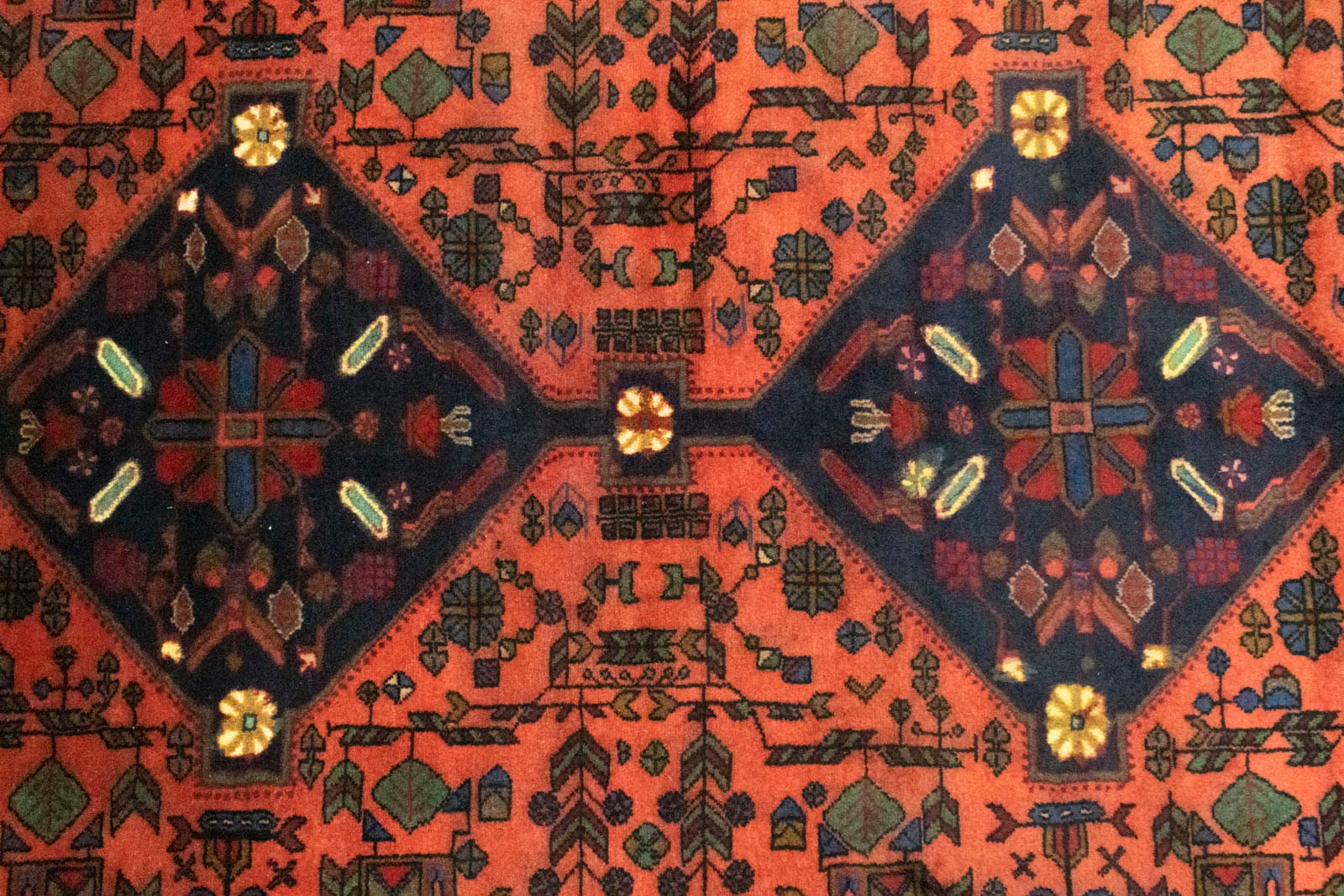 morgenland Wollteppich »Hamadan Teppich handgeknüpft orange«, rechteckig, handgeknüpft