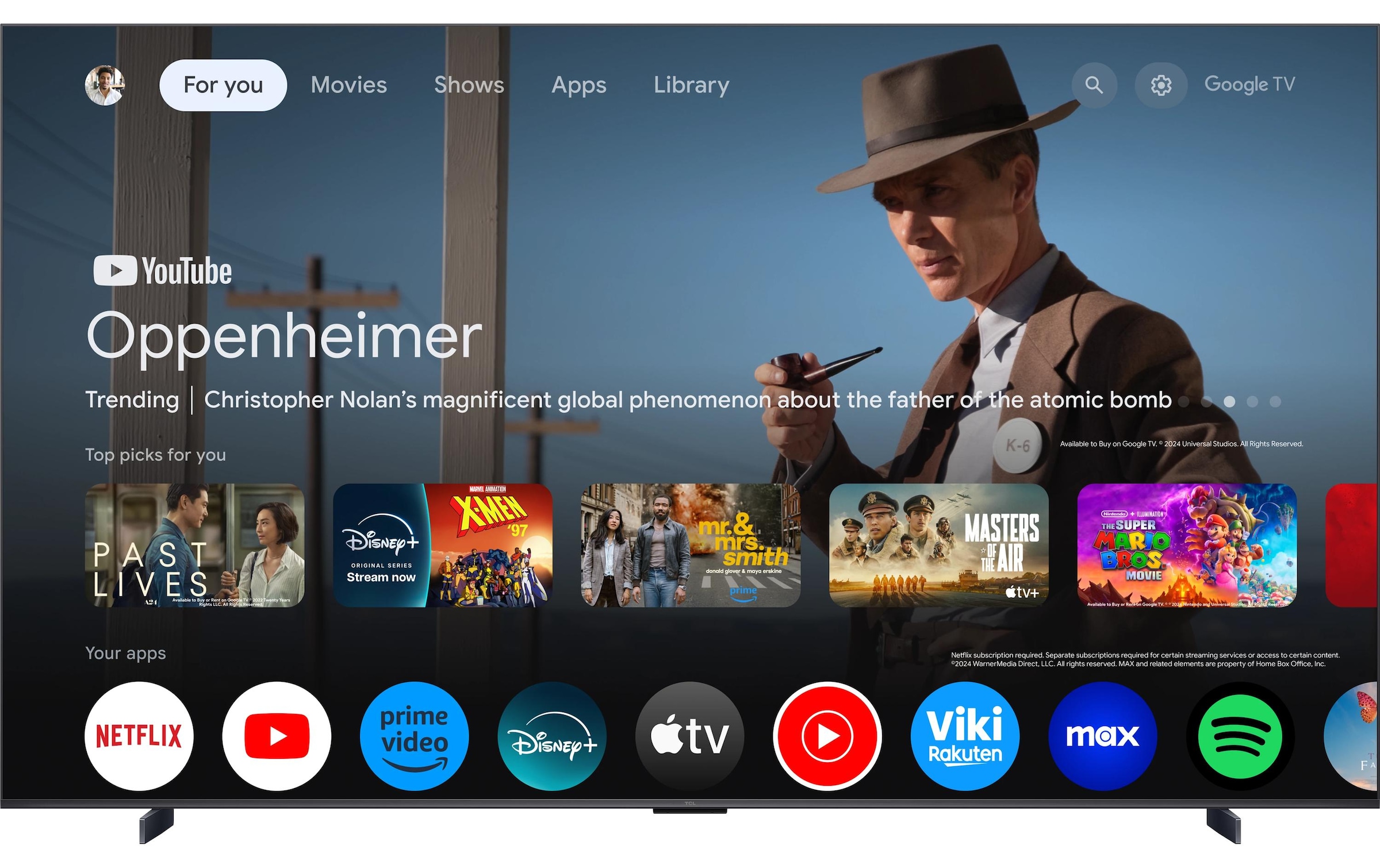 TCL QLED-Fernseher »98C6K« 249 cm/98 ″ Smart-TV