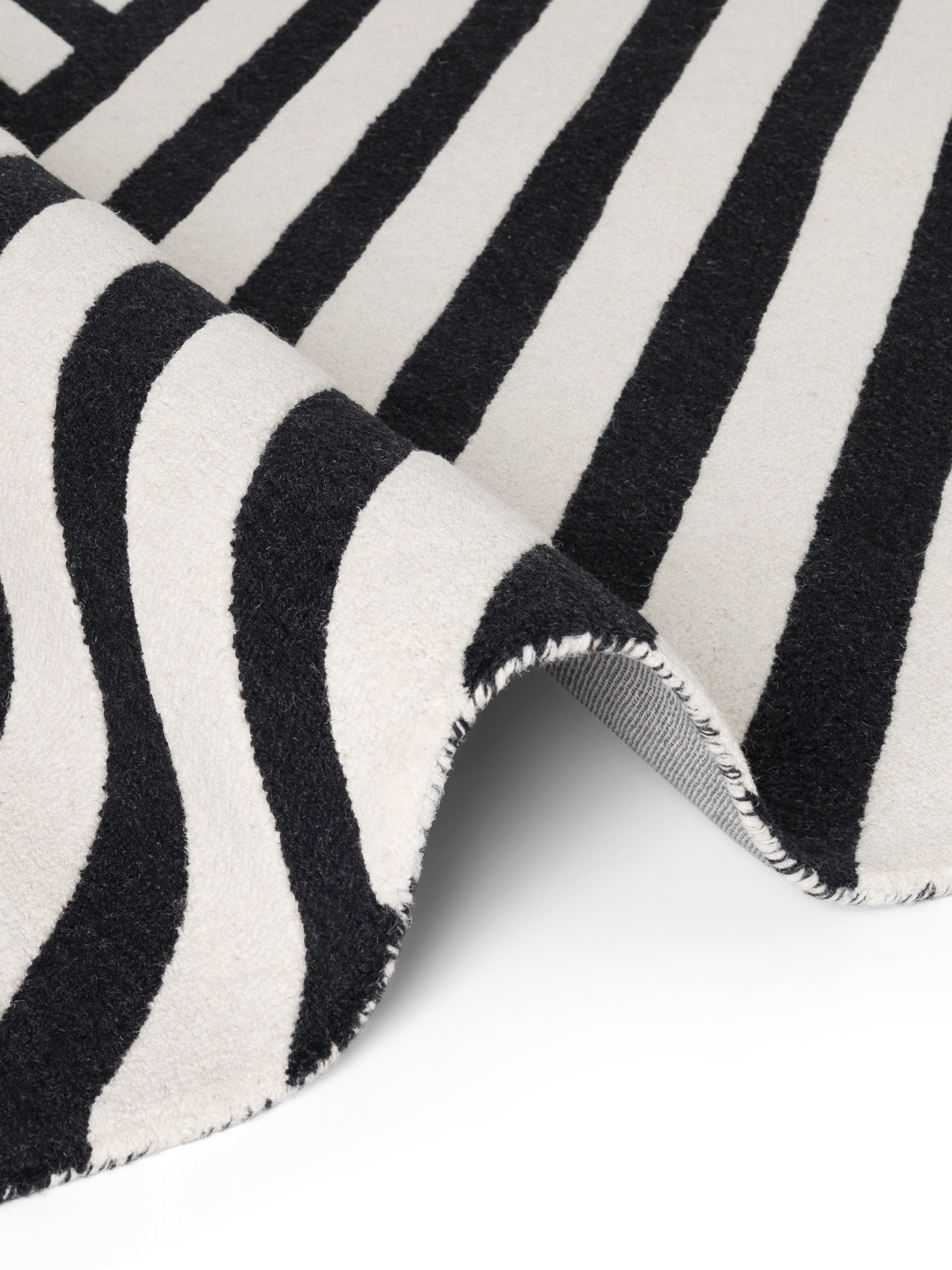 ELLE DECORATION Wollteppich »Noir« rechteckig 12 mm Höhe Wolle, Natur, Wohnzimmer, Schlafzimmer, Modern, Geometrisch, Streifen