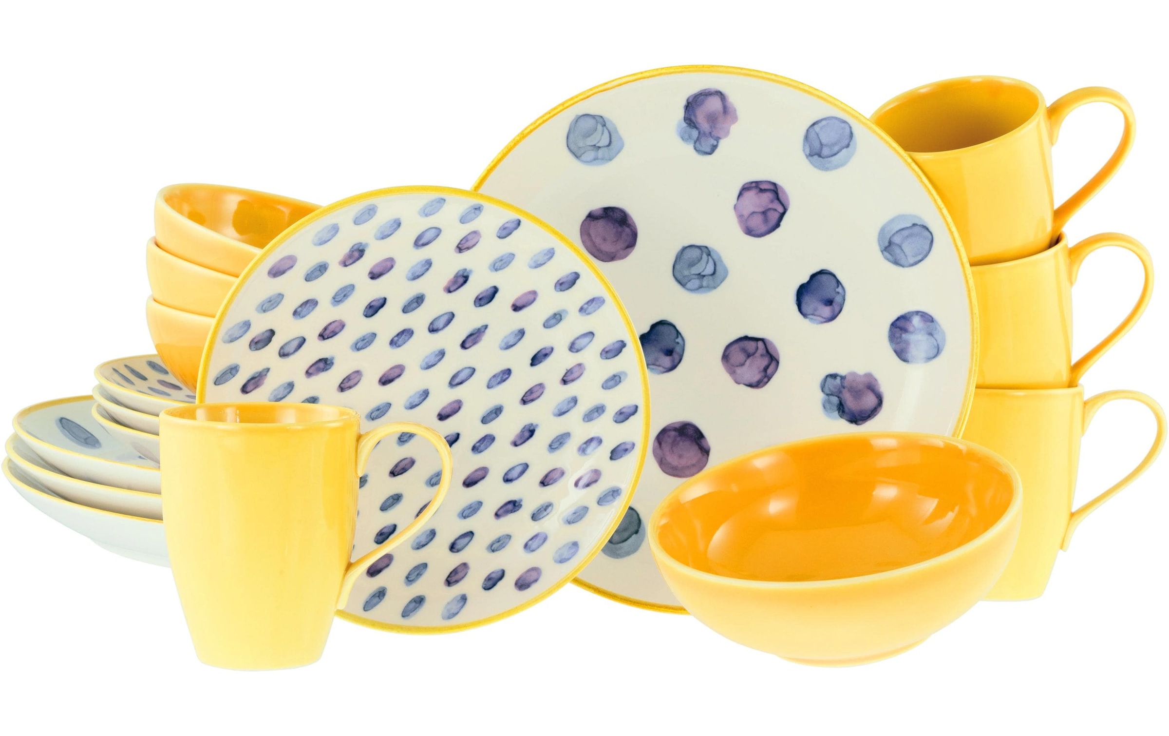 Image of CreaTable Kombiservice "Teller-Set Blau/Gelb"
