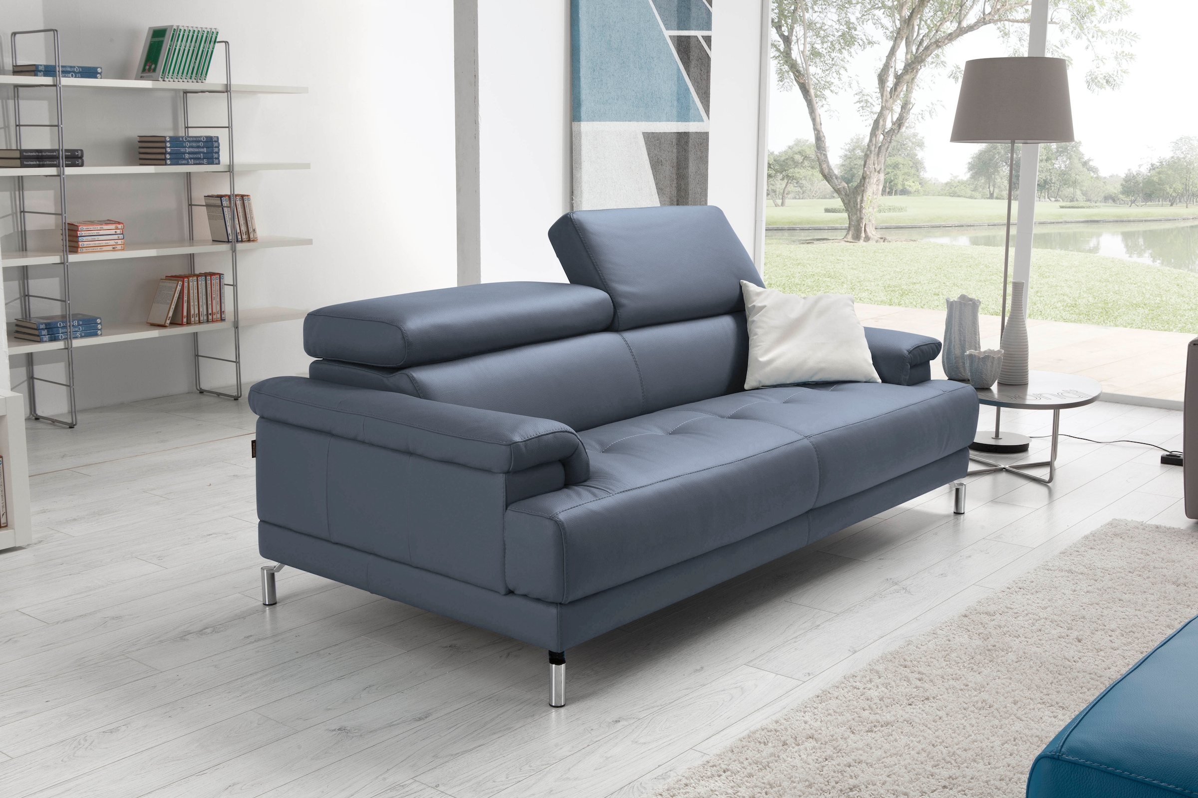Egoitaliano 2,5-Sitzer »Soul, Design und Sitzkomfort auf hohem Niveau, tolle Details«, inkl. Kopfteilverstellung für noch mehr Komfort, Designfuss