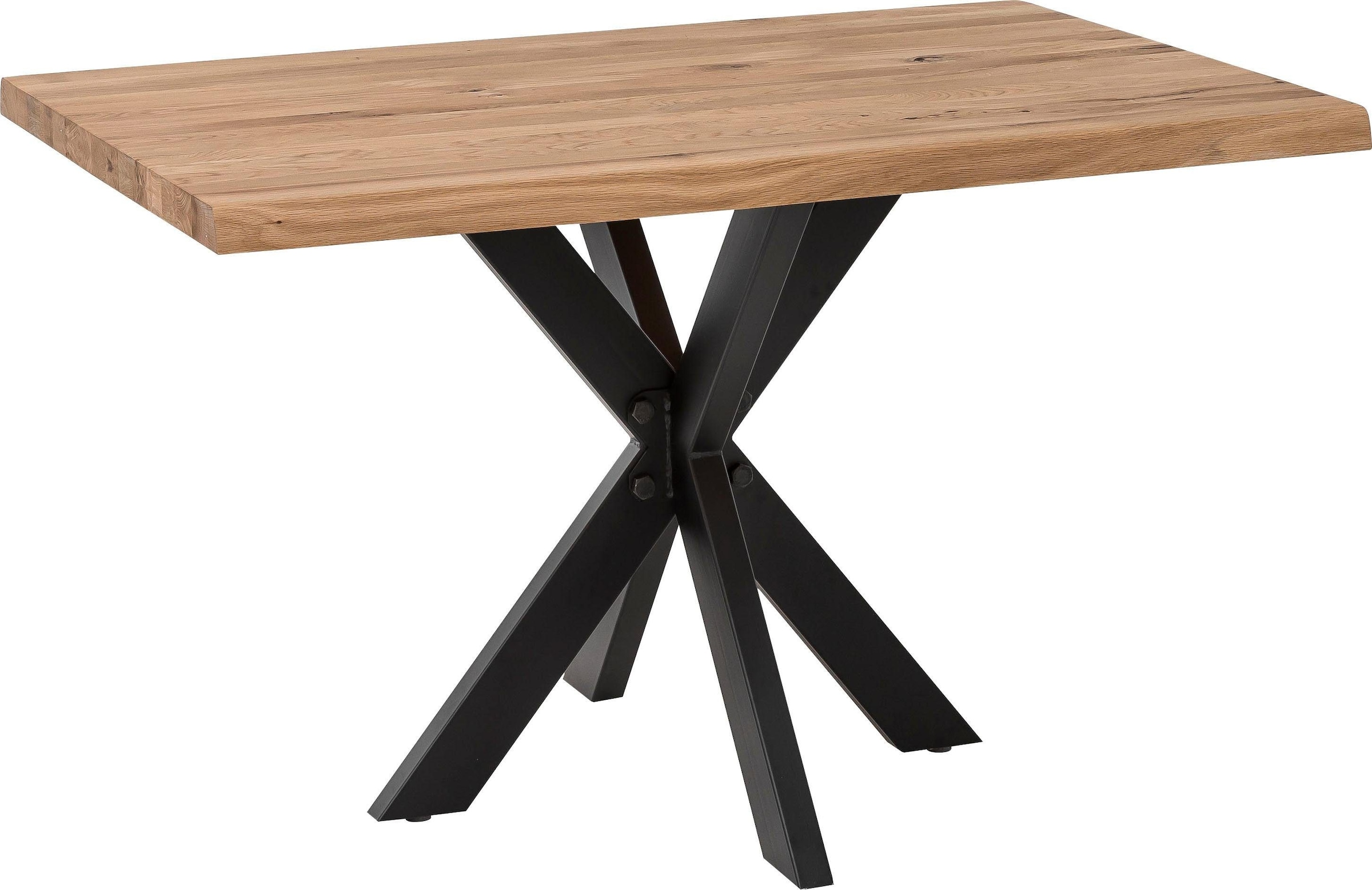 Home affaire Table de salle à manger »Tristan« avec cadre Spider moderne et bord naturel