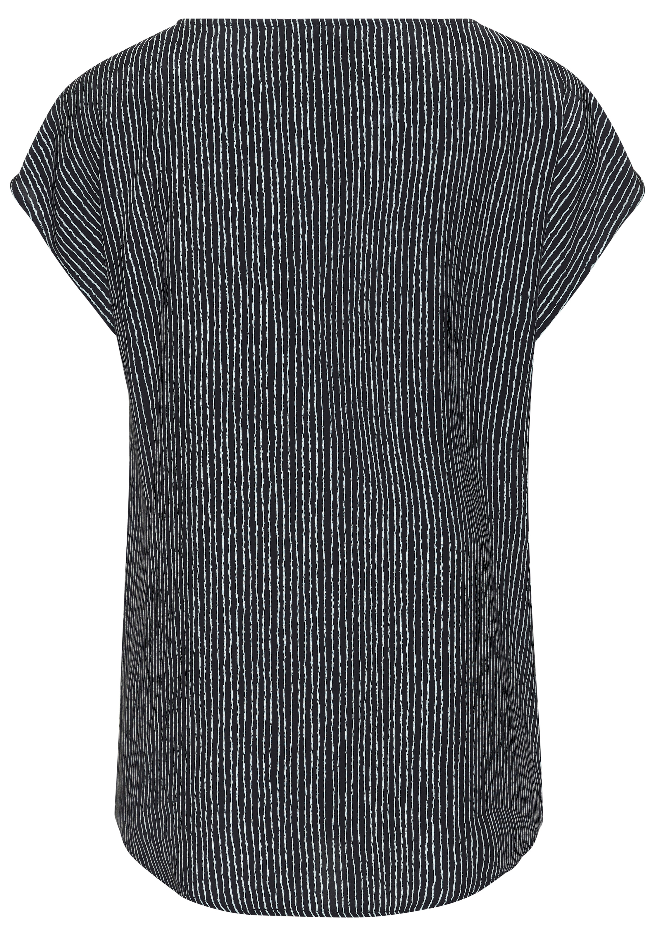 Vivance Blouse à manches courtes mit Zierdetail am Ausschnitt, Druckbluse