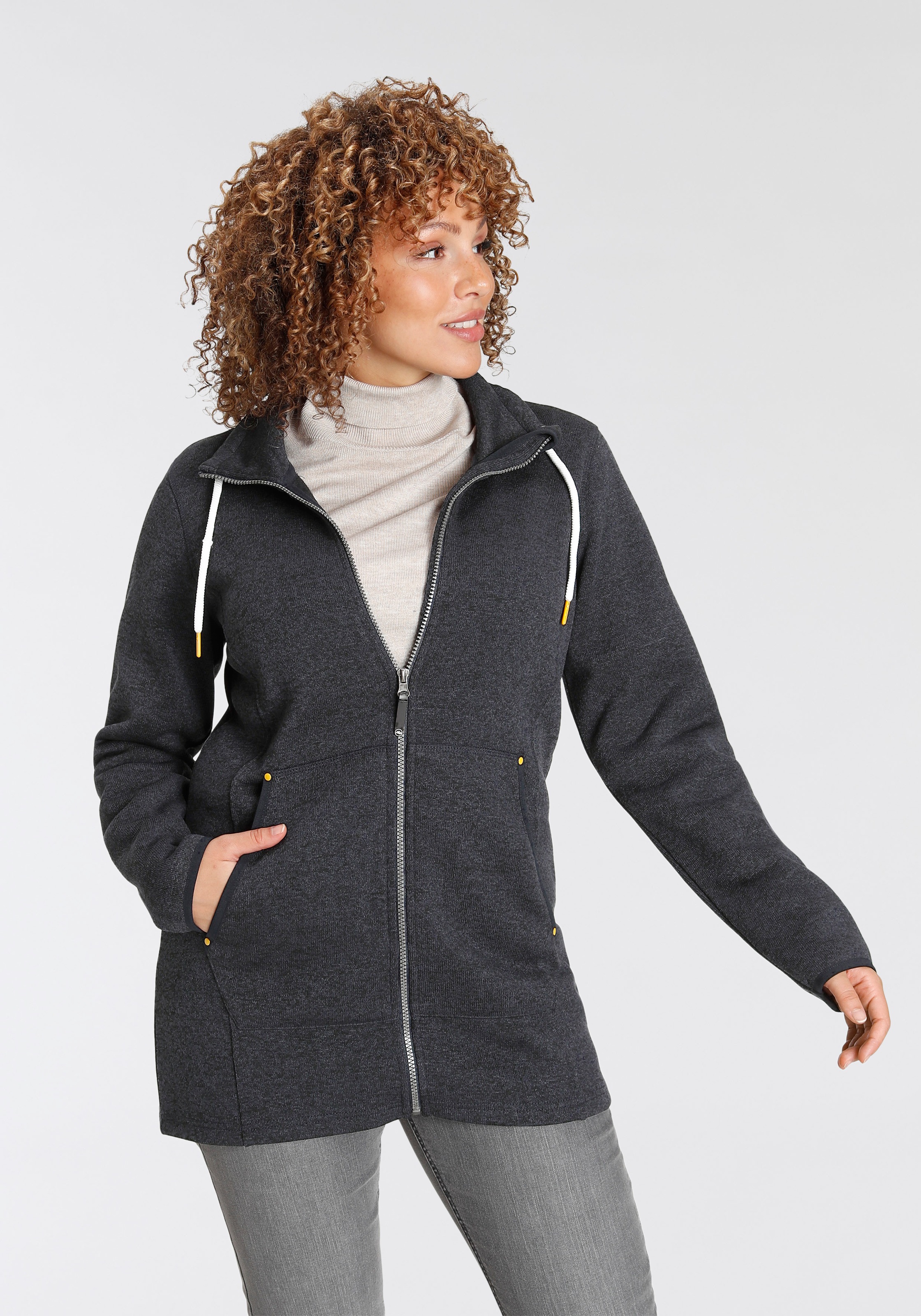 Polarino Strickfleecejacke, ohne Kapuze, mit schönen Details kaufen
