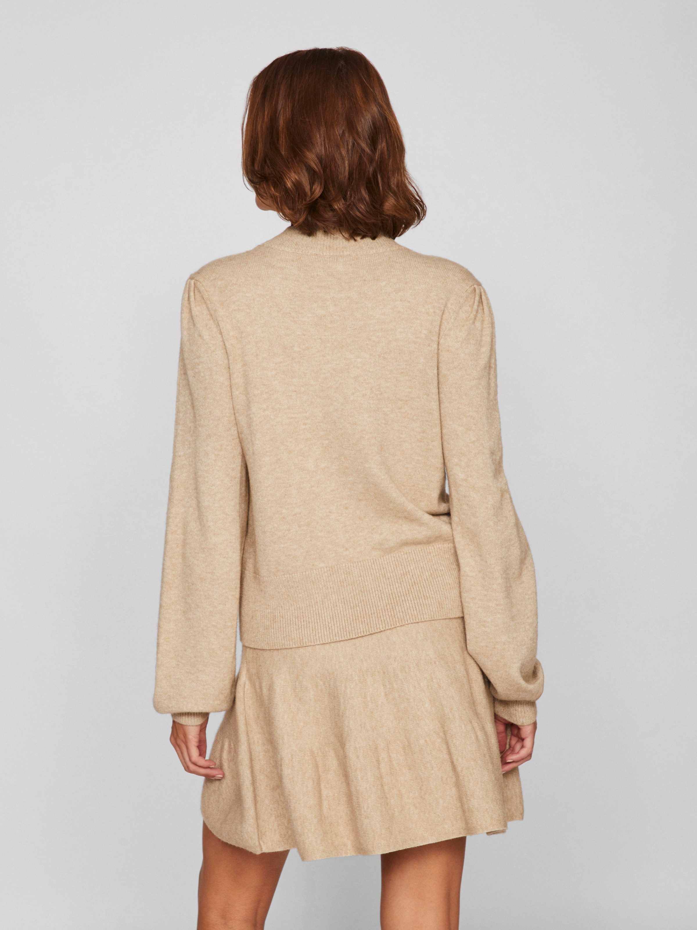 Vila Rundhalspullover »VIRIL TURTLE-NK BALLOON L/S TOP - NOOS« Materialmix, regular fit