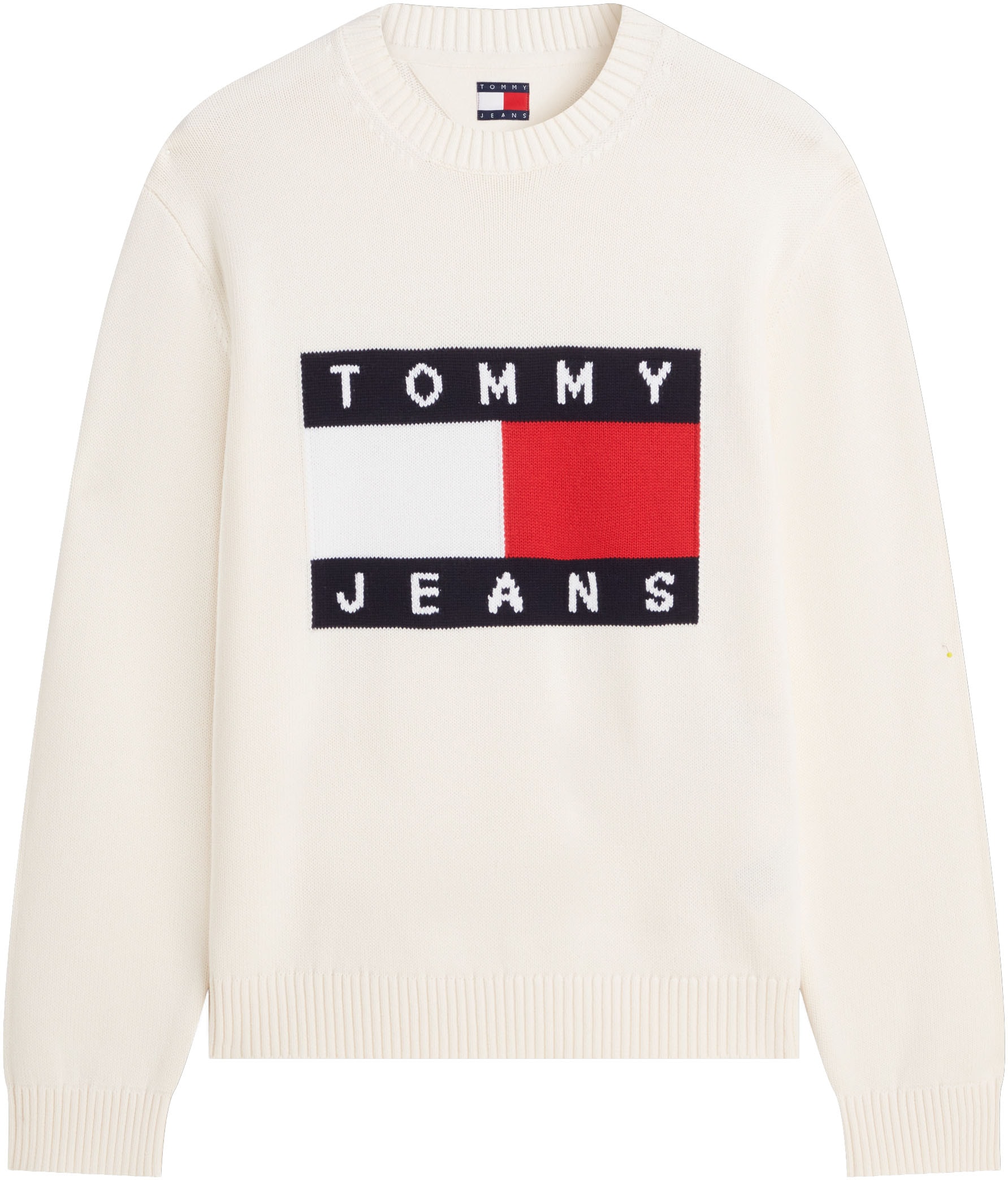Tommy Jeans Pull en tricot »REGULAR FLAG SWEATER« Coupe régulière avec col rond