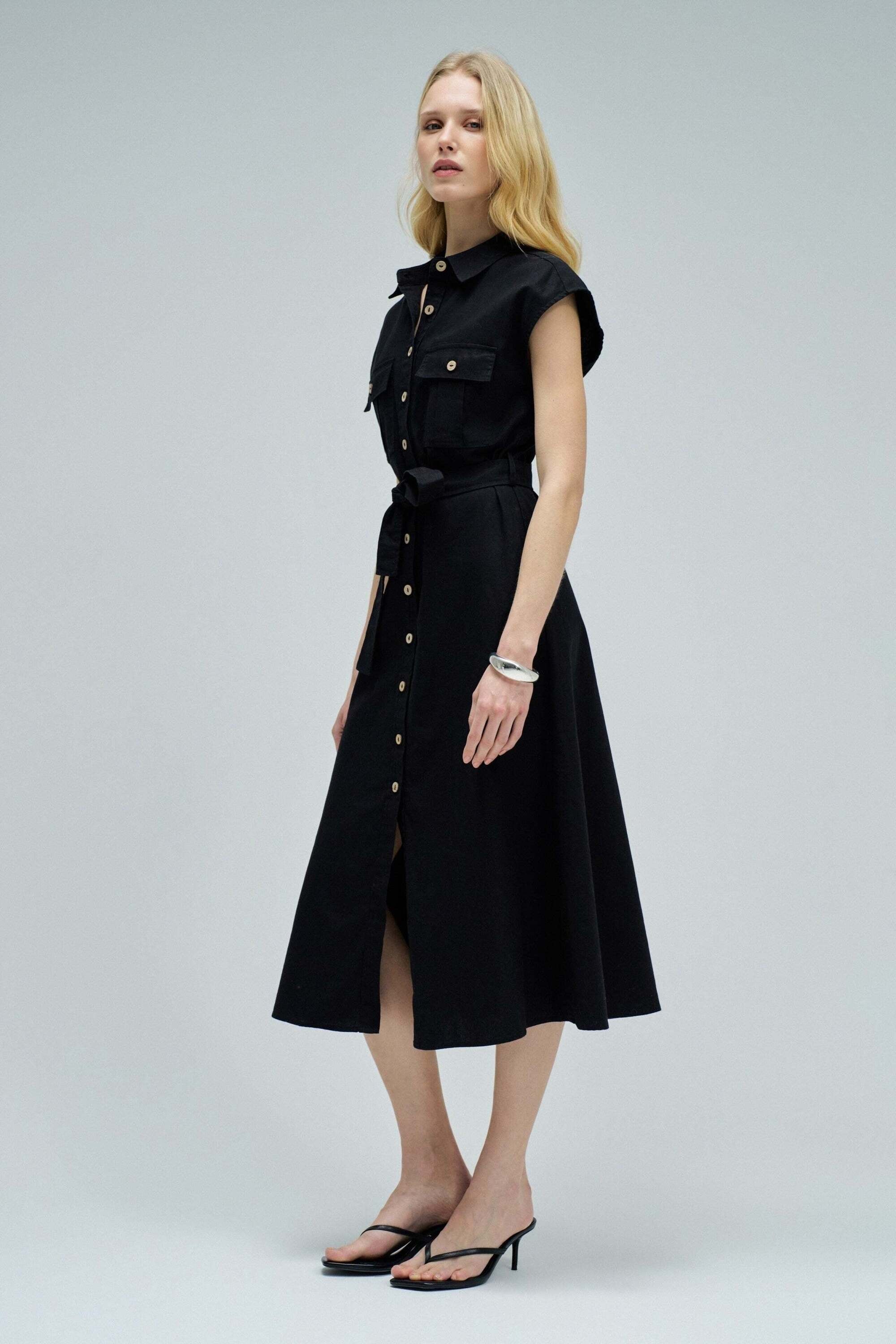 Salsa Midikleid »Salsa Jeans Midikleid Sleeveless Shirt Dress«