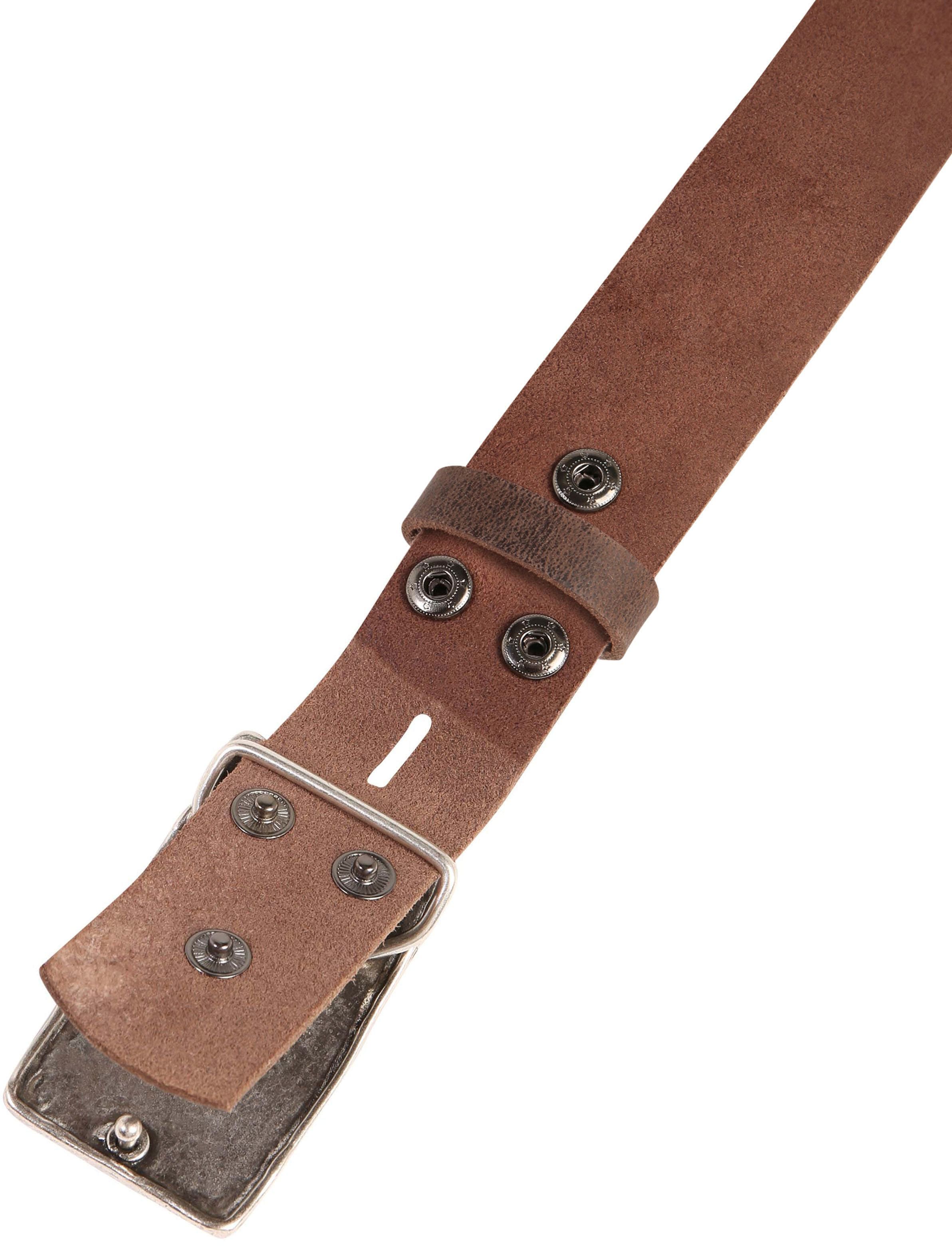 Rettungsring Gürtel Ledergürtel mit Koppelschliesse im Vintage-Look, wechselbar