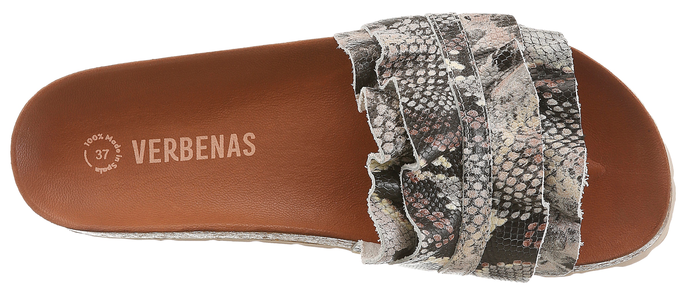 VERBENAS Pantolette »ROCIO«  Chaussure d’été, chaussure de plage, chaussure de vacances aspect reptile
