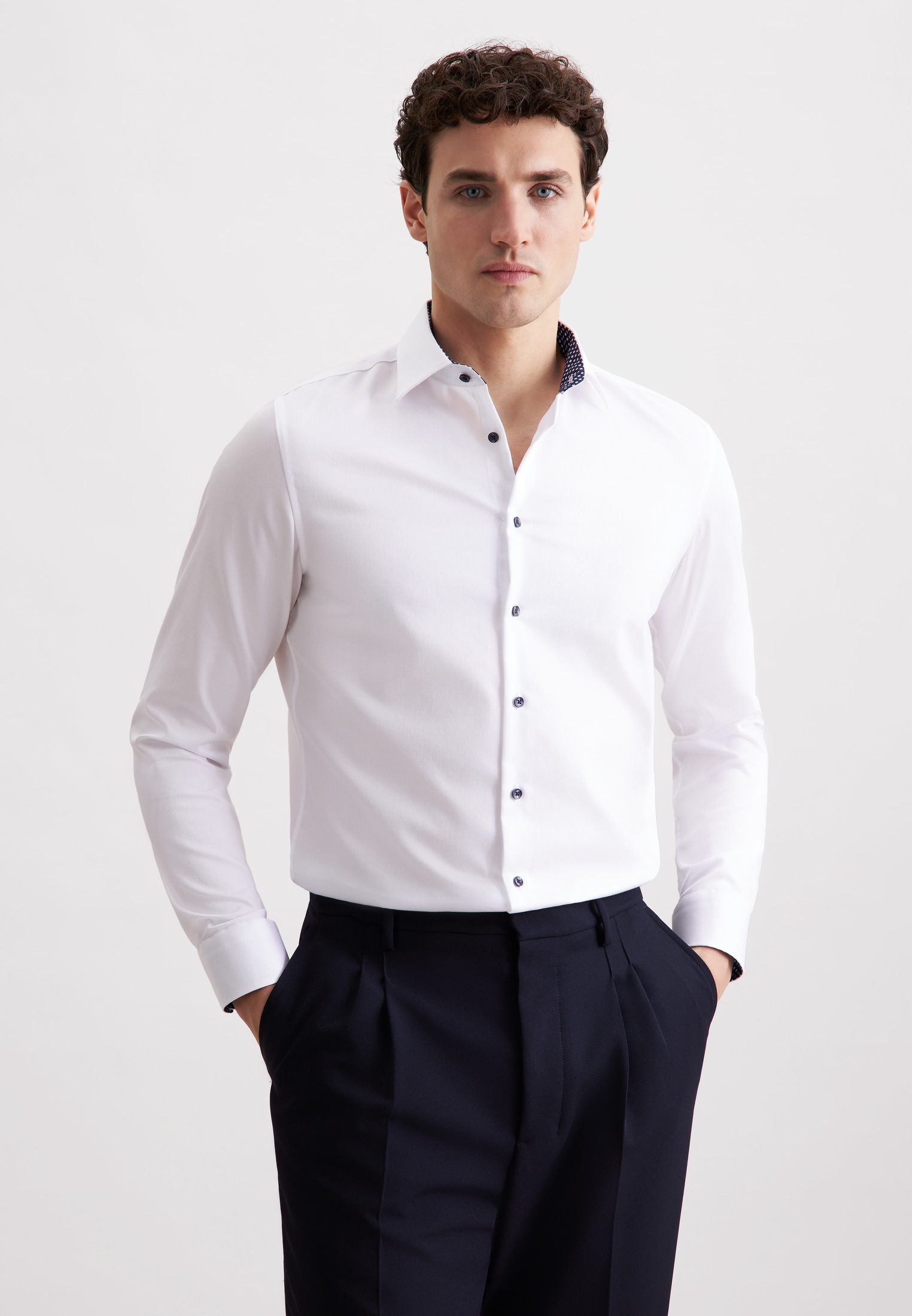 seidensticker Businesshemd »Schwarze Rose« Shaped 1/1 Extra lang Kentkragen Uni