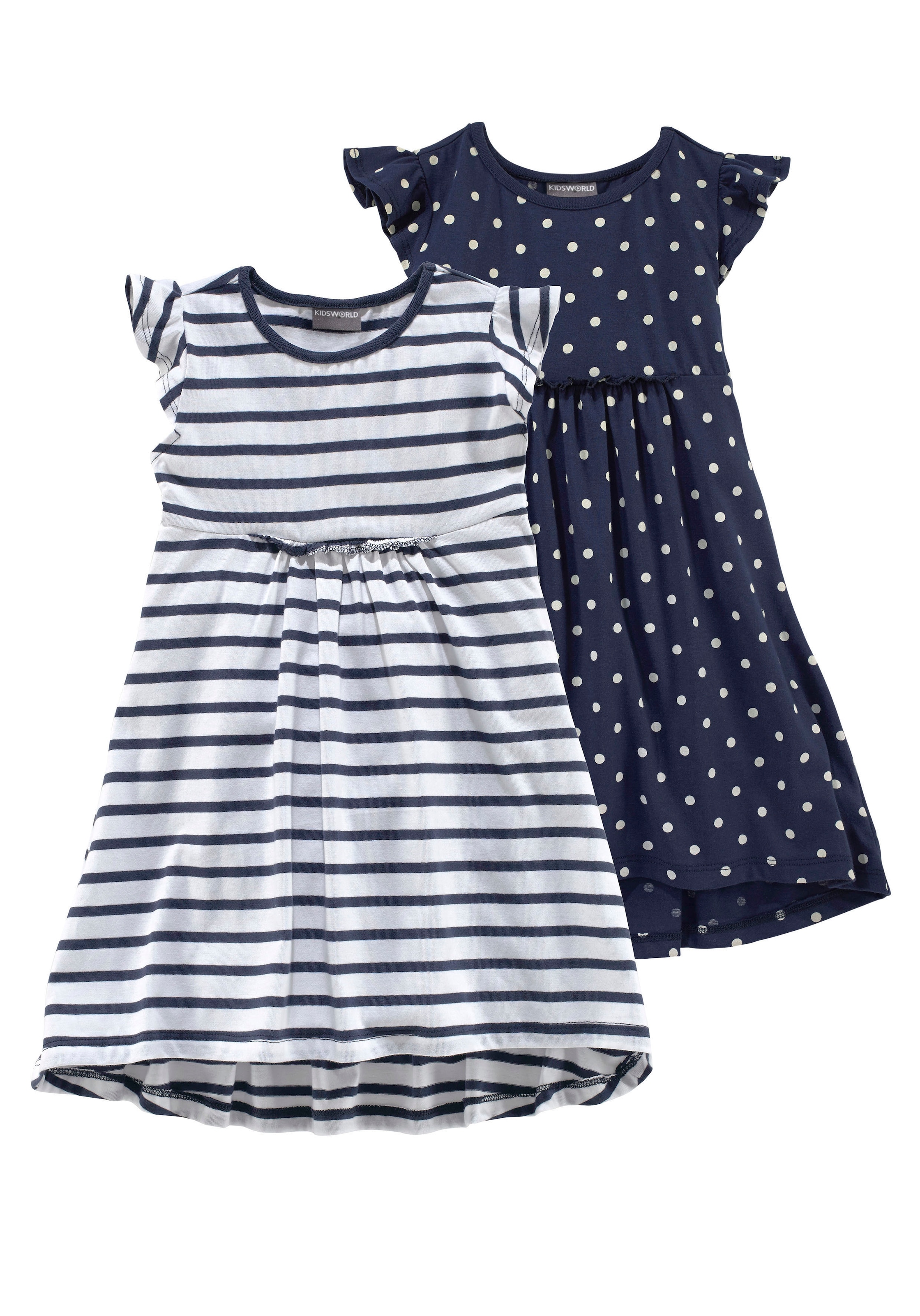 Image of KIDSWORLD Jerseykleid "für kleine Mädchen" Packung, 2, 2 Stk. tlg. kniefrei, modischer Stil, aus reiner Baumwolle, breite Träger