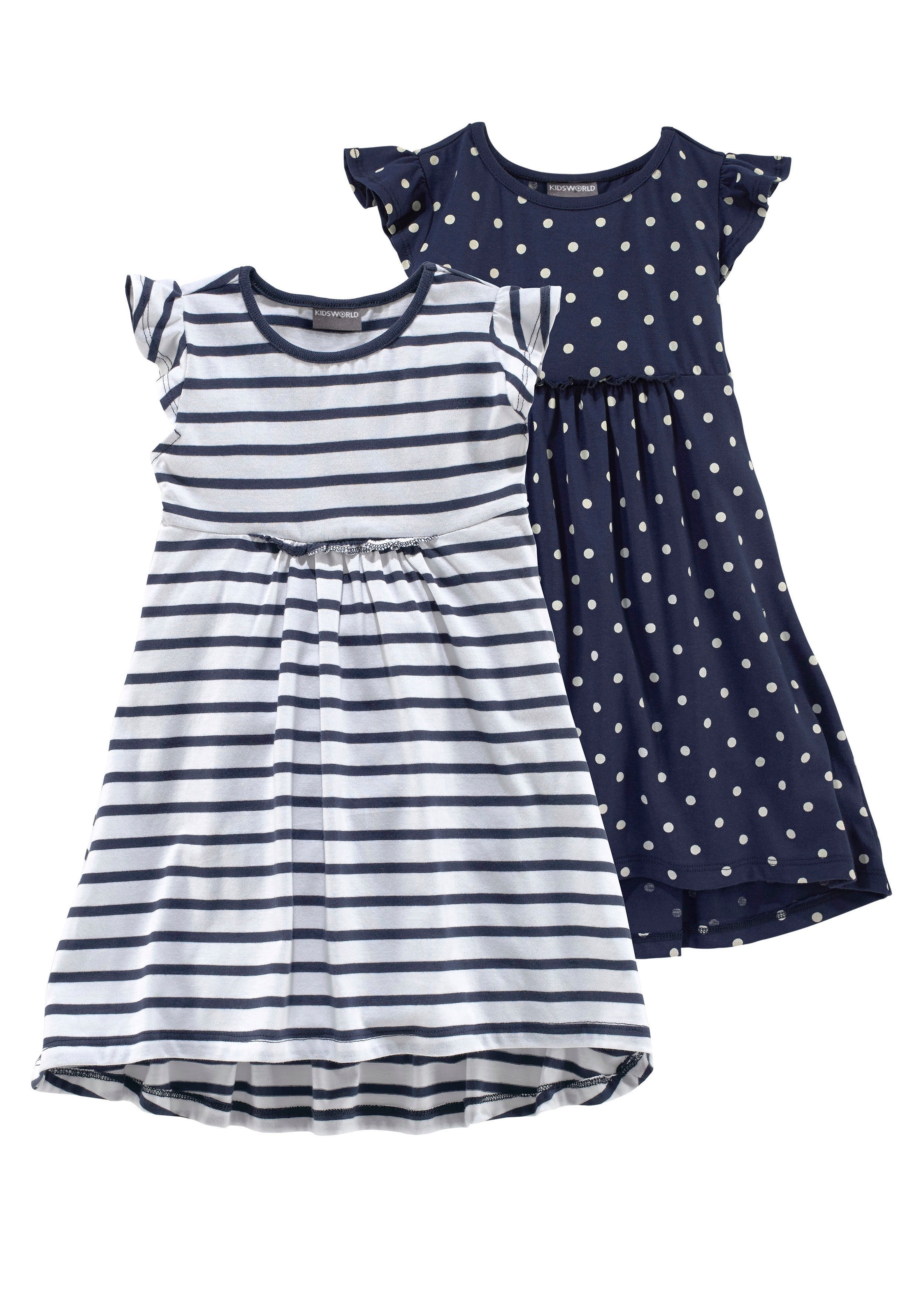 Image of KIDSWORLD Jerseykleid "für kleine Mädchen" Packung, 2, 2 tlg. kniefrei, modischer Stil, aus reiner Baumwolle, breite Träger