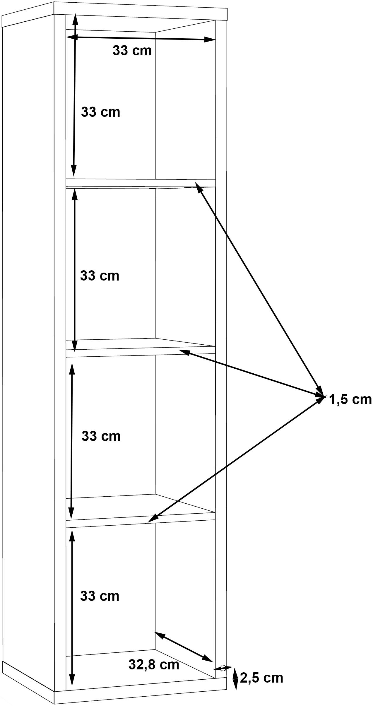 FORTE Standregal »Mauro, FSC®-zertifiziert« Fachgrösse 33x33cm, 4 Fächer