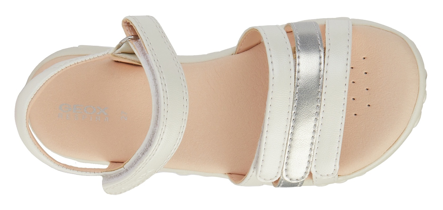 Geox Sandale »J SANDAL HAITI GIRL«  , Glitzersandale, Klettschuh im Metallic Look