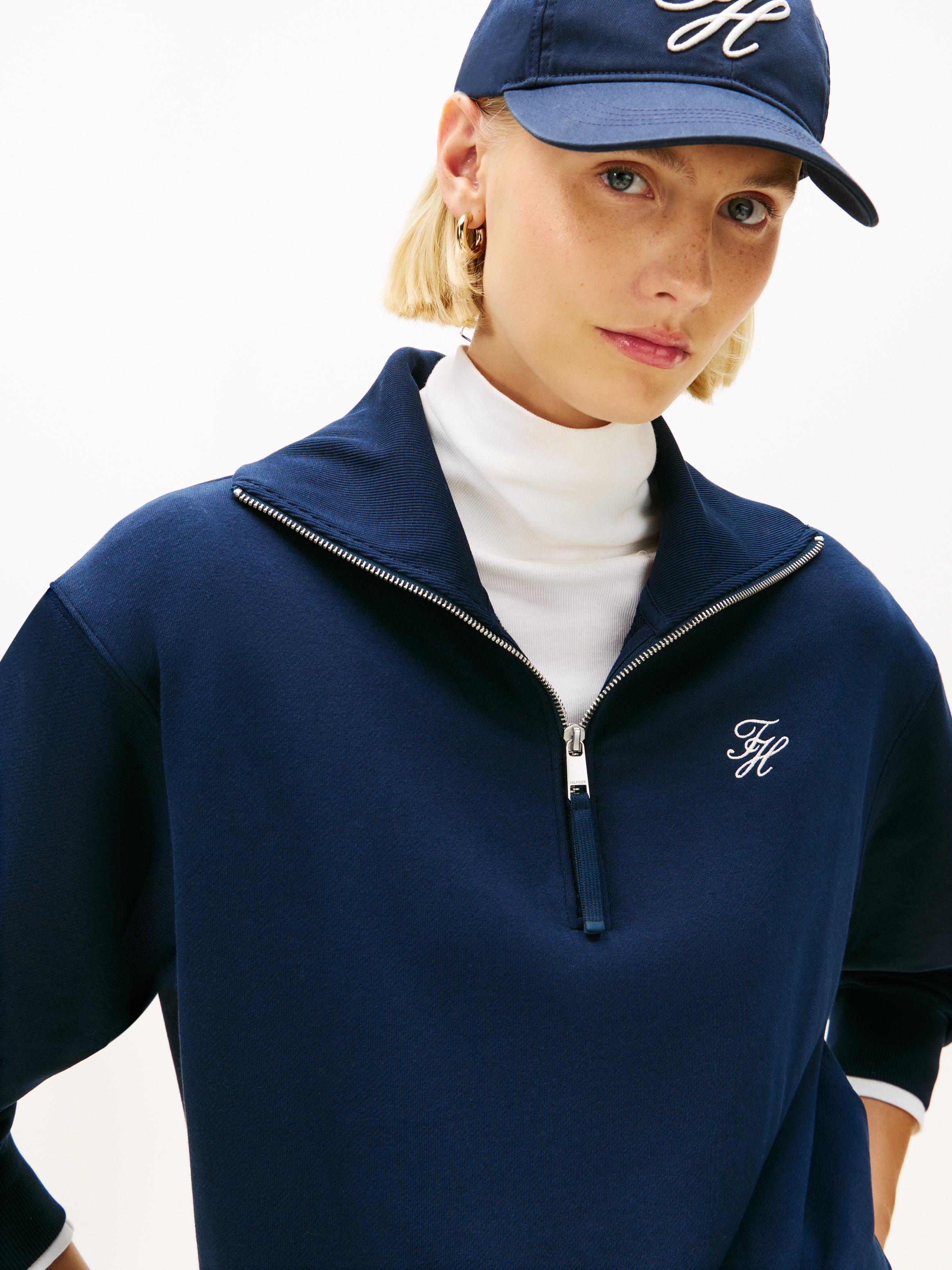 Tommy Hilfiger Sweatshirt »TH SCRIPT HALF ZIP TERRY SWTSHRT«
