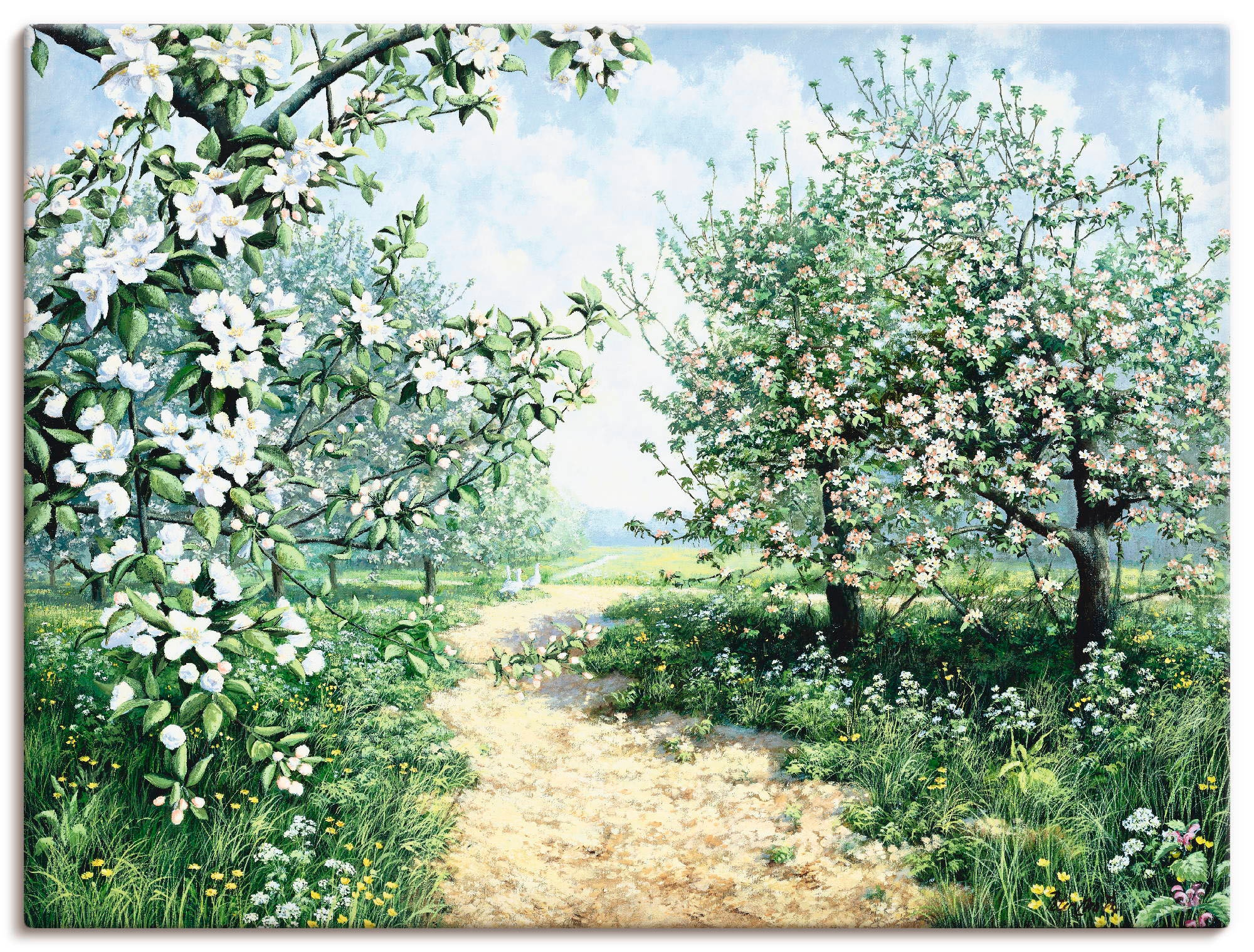 Image of Artland Leinwandbild "Frühling I" Vier Jahreszeiten 1 Stk. tlg. auf Holzrahmen gespannt