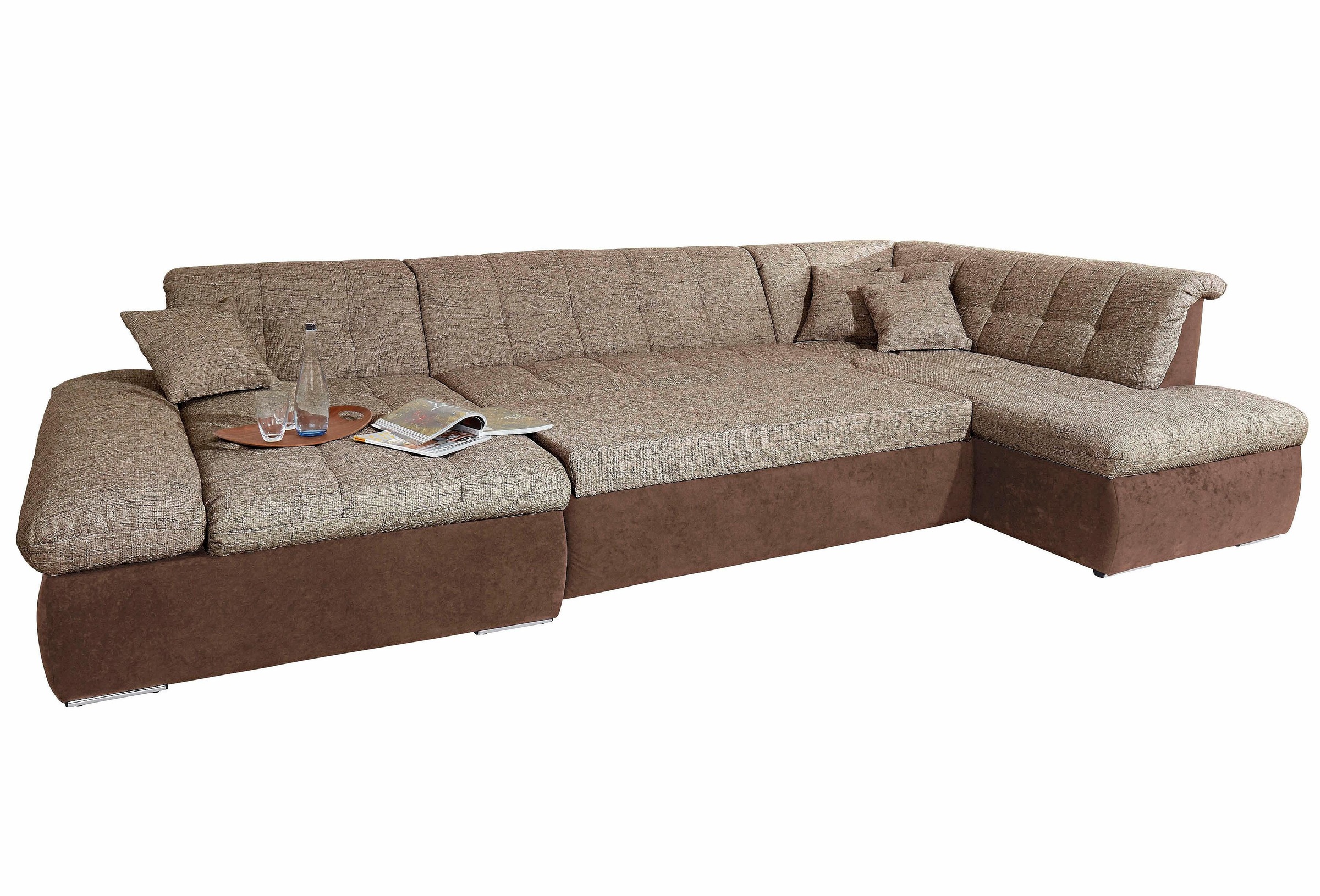 DOMO collection Wohnlandschaft »Moric U-Form auch in Cord«, im XXL-Format, wahlweise mit Bettfunktion und Armlehnenverstellung