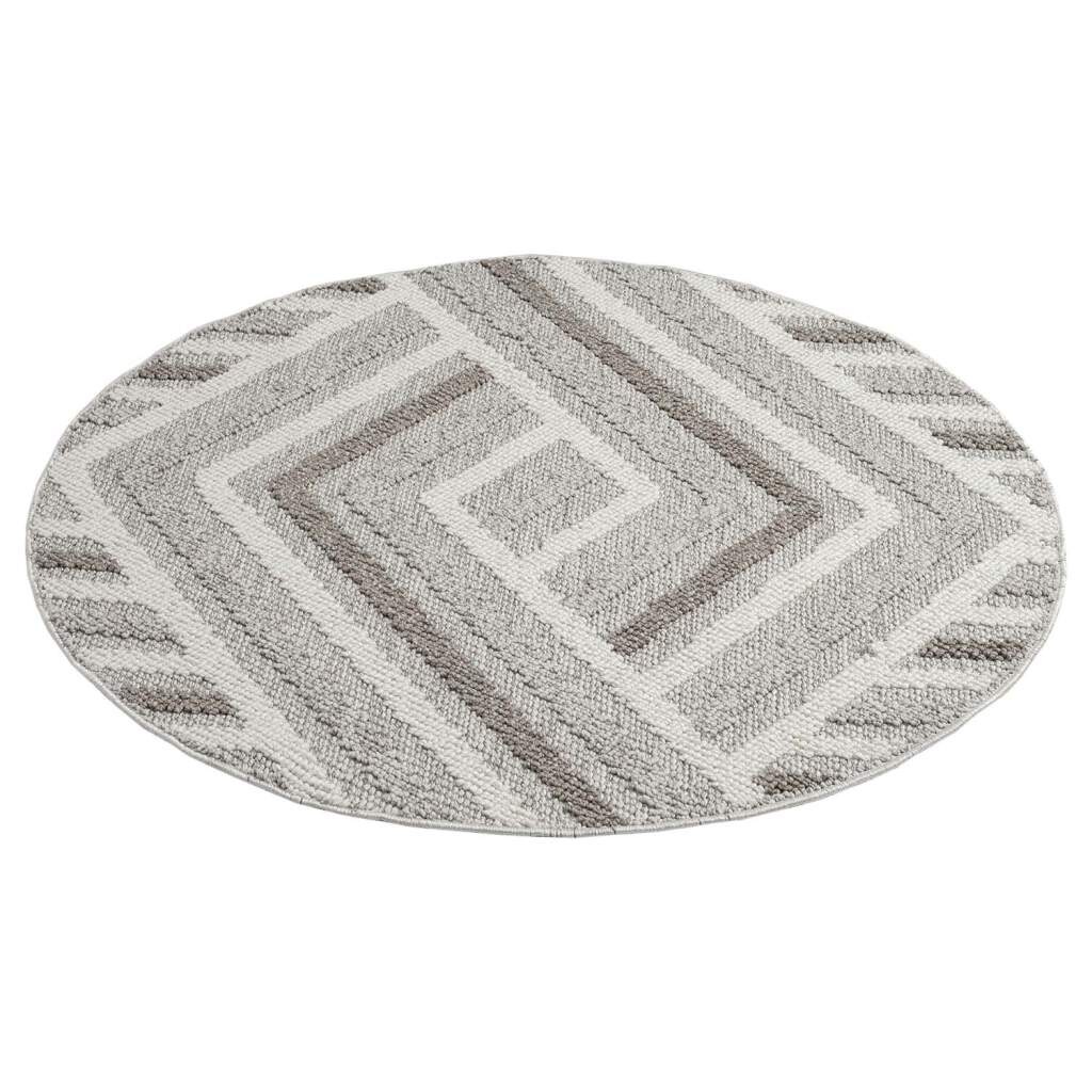 Carpet City Teppich »LINDO 7590«, rund, Kurzflor, Hochtief-Muster/ 3D-Effekt, Boho-Stil, Wohnzimmer