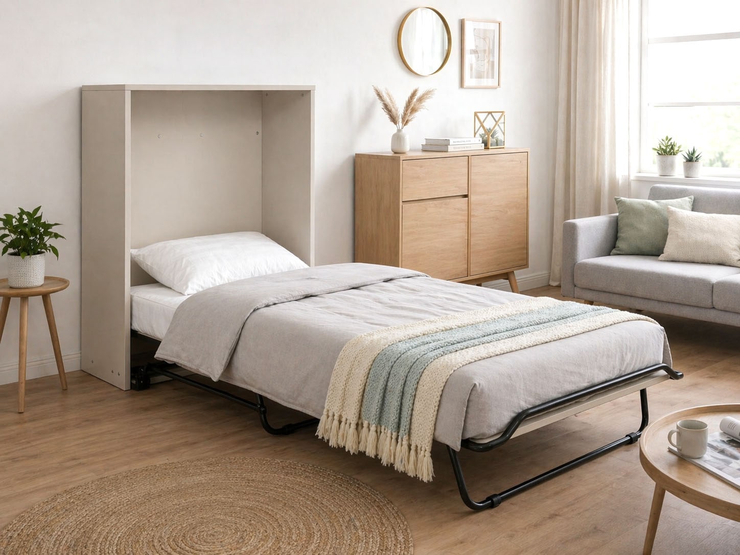 Home affaire Schrankbett »Sognum als Gästebett nutzbar, Wandklappbett in Kommodenoptik« in den Farben weiss, schwarz und kaschmir erhältlich,  inkl. Matratze, platzsparendes Klappbett, optimal für kleine Räume