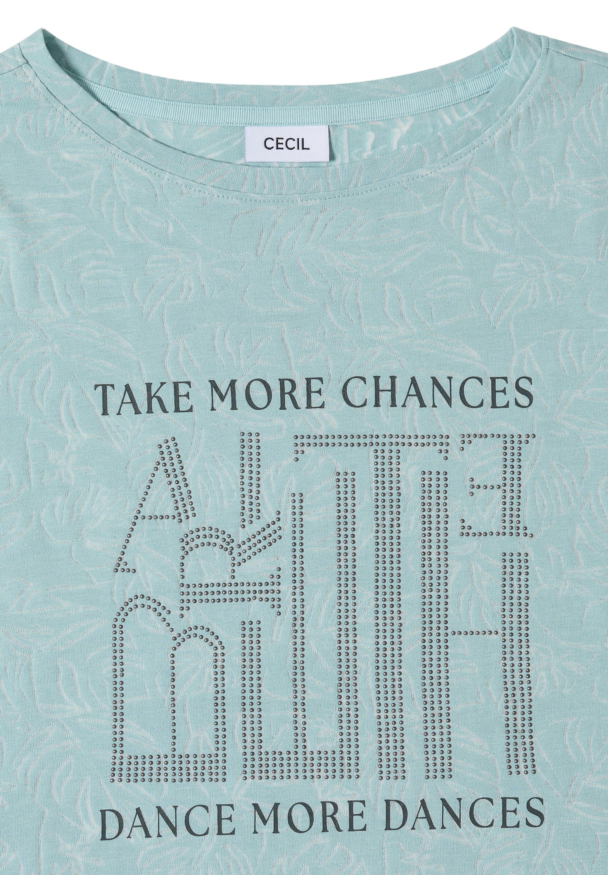 Cecil Print-Shirt Sommershirt, Elastikbund, Ausbrenner-Optik