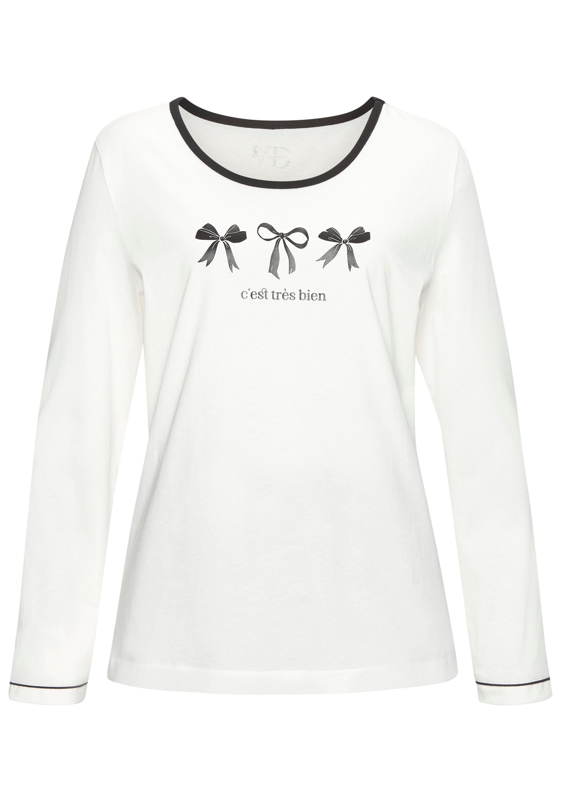 Vivance Dreams Pyjama Set, 2 Stk. tlg., Mit süssem Schleifenmuster