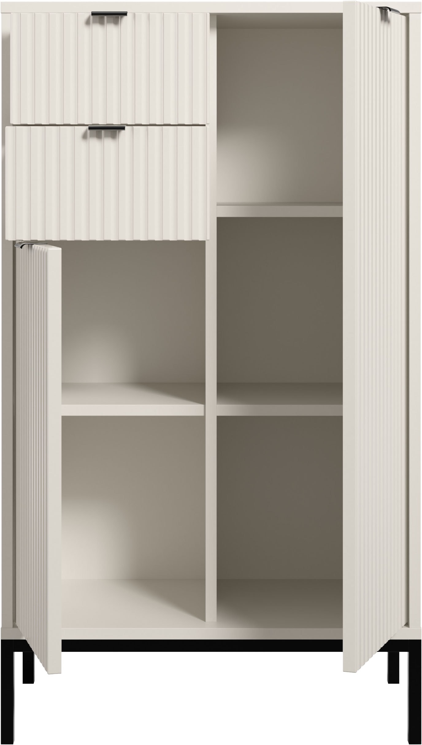 BASIC by Balculina »Lucera Midischrank, Badezimmerschrank BxHxT 60x106x32« 1 cuis tlg. largeur 60 cm, porte montable à gauche/droite