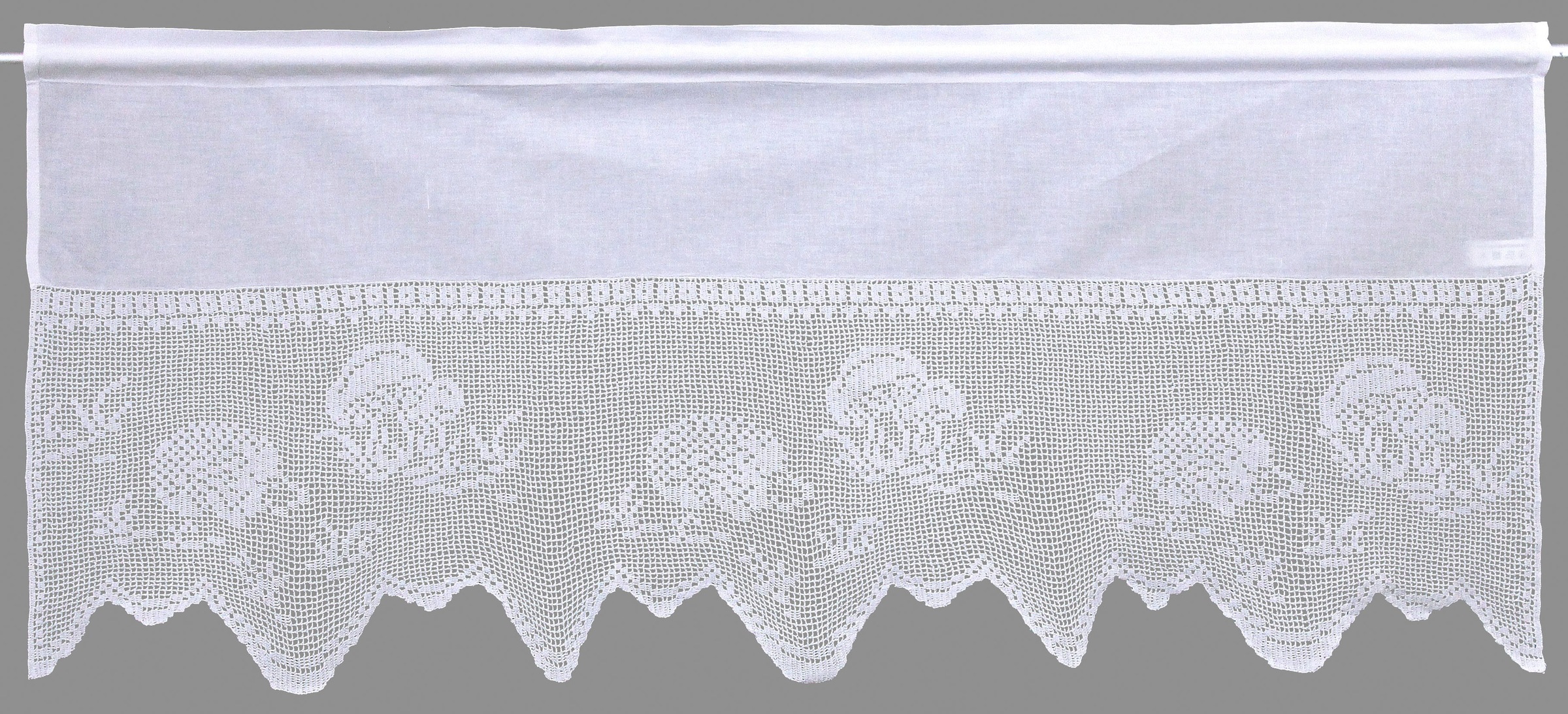 Image of HOSSNER - ART OF HOME DECO Querbehang "Igel" Stangendurchzug 1 Stk. tlg. handgehäkelte Spitze, weiss, Baumwolle