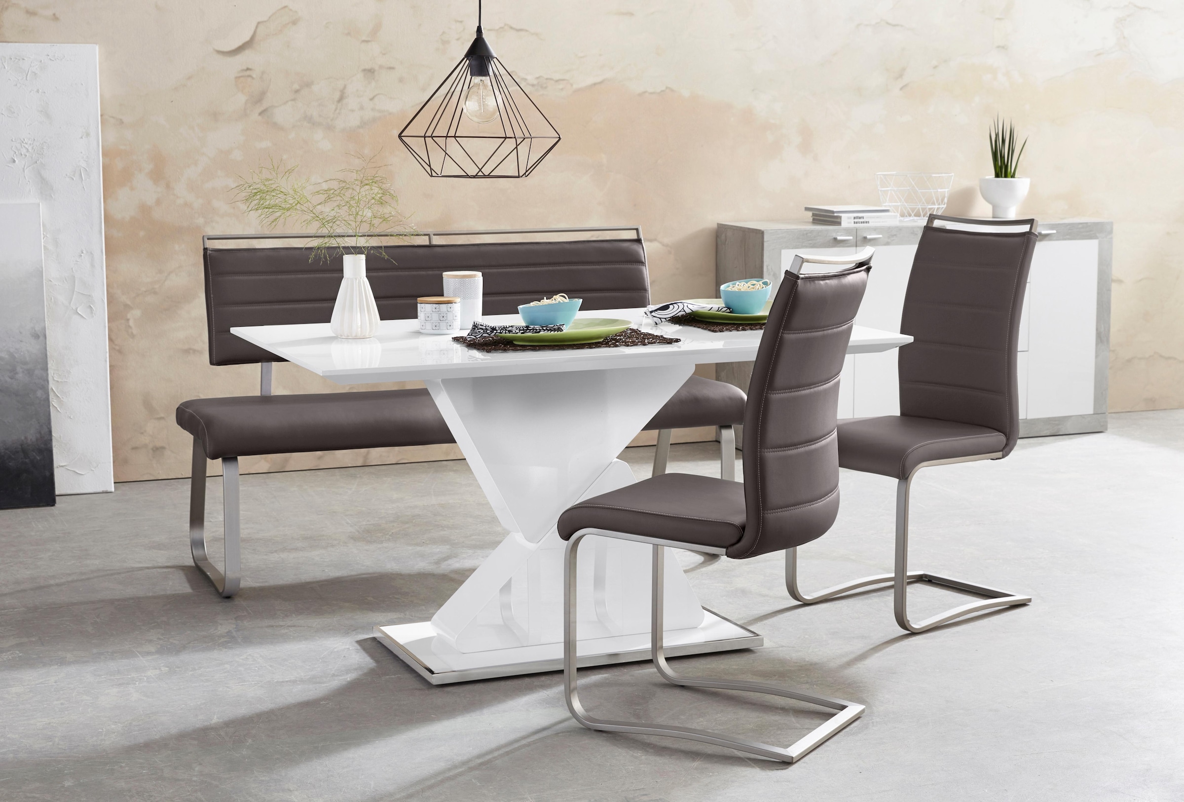 MCA furniture Freischwinger »Pescara«, (Set), 120 Kunstleder, 2 Stuhl belastbar kaufen bis Kg St., jetzt