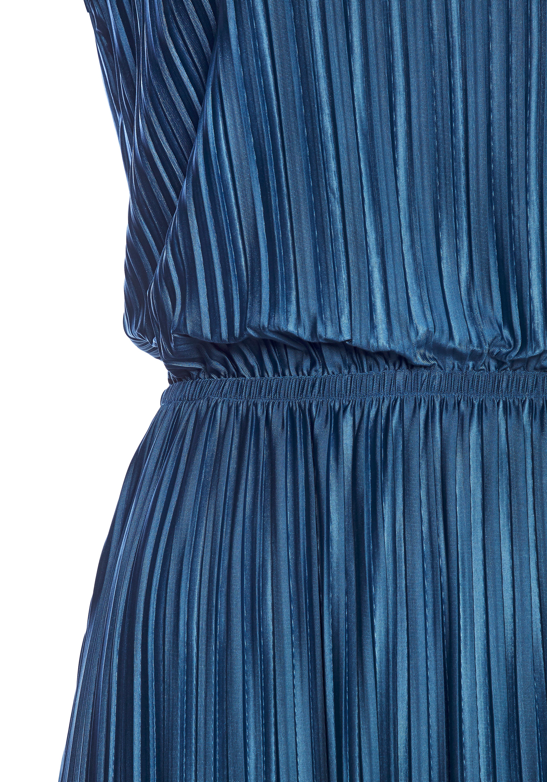 LASCANA Plisseekleid aus schimmernder Ware, festliches Sommerkleid