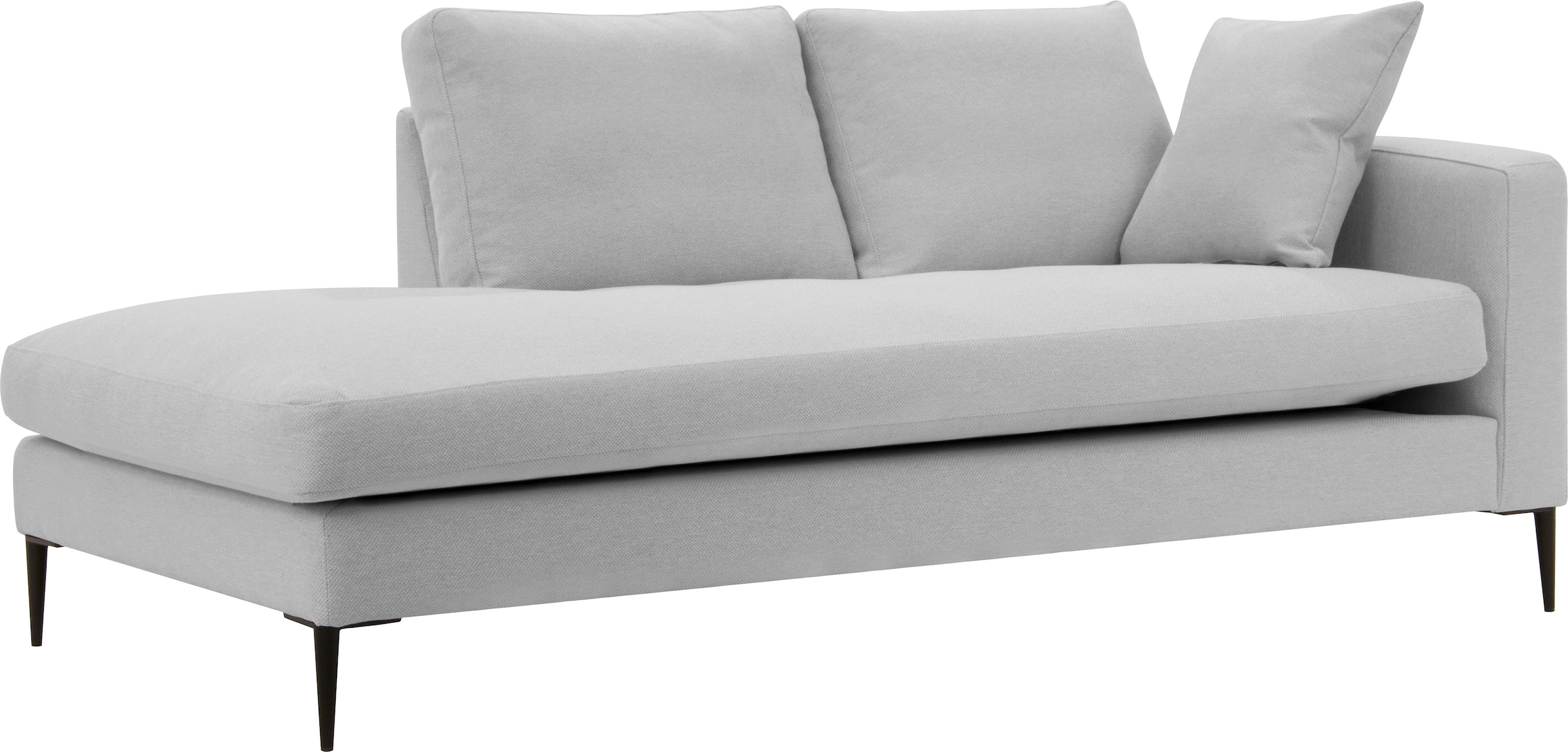 Leonique Recamiere »Cozy Chaiselongue, Masse B/T/H: 195/97/80 cm«, mit losen Kissen und Metallbeinen, Armlehne links oder rechts wählbar
