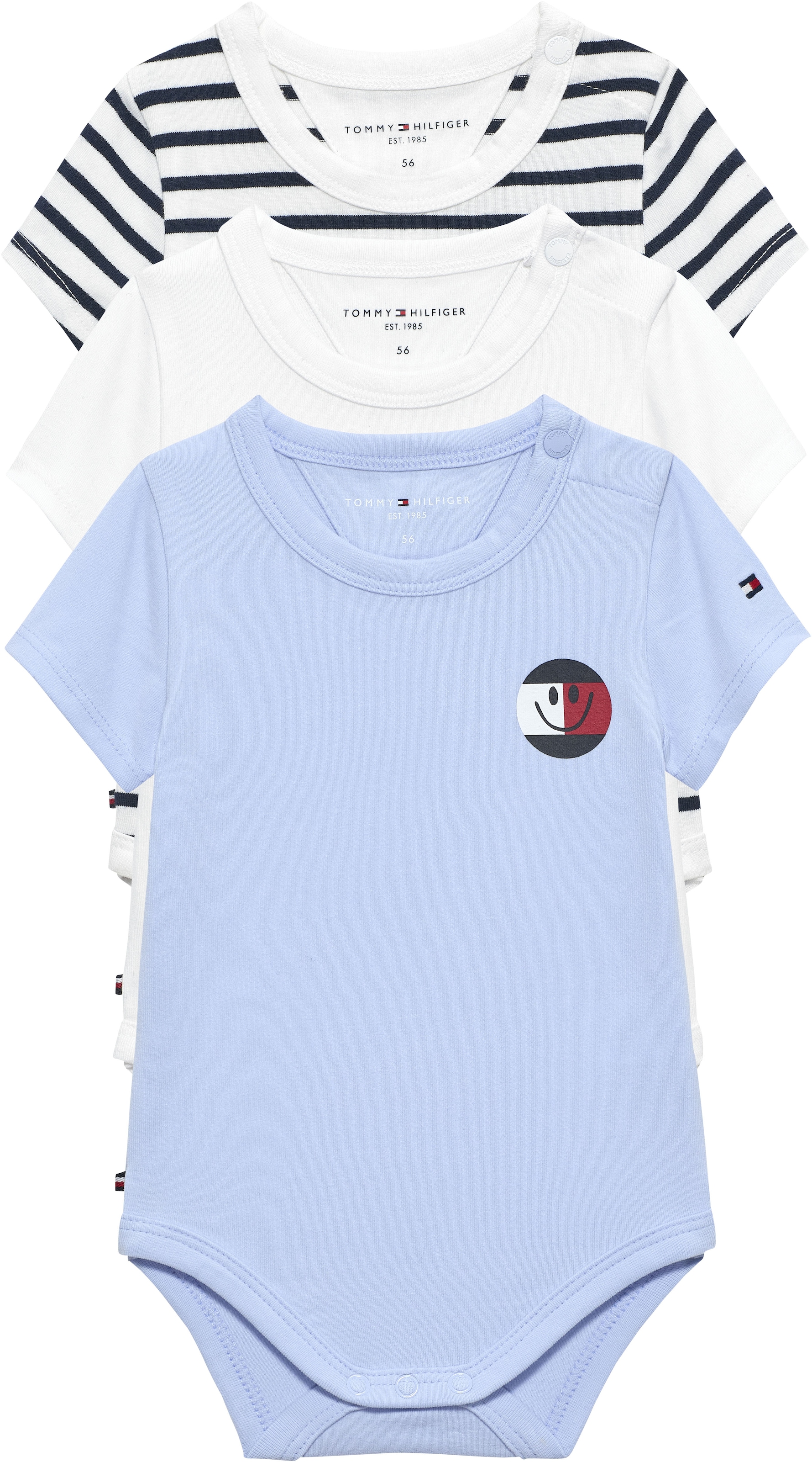 Tommy Hilfiger Body »FLAG SMILE 3 PACK BODY« Set, 3 Regular fit mit Rundhalsausschnitt für Babys