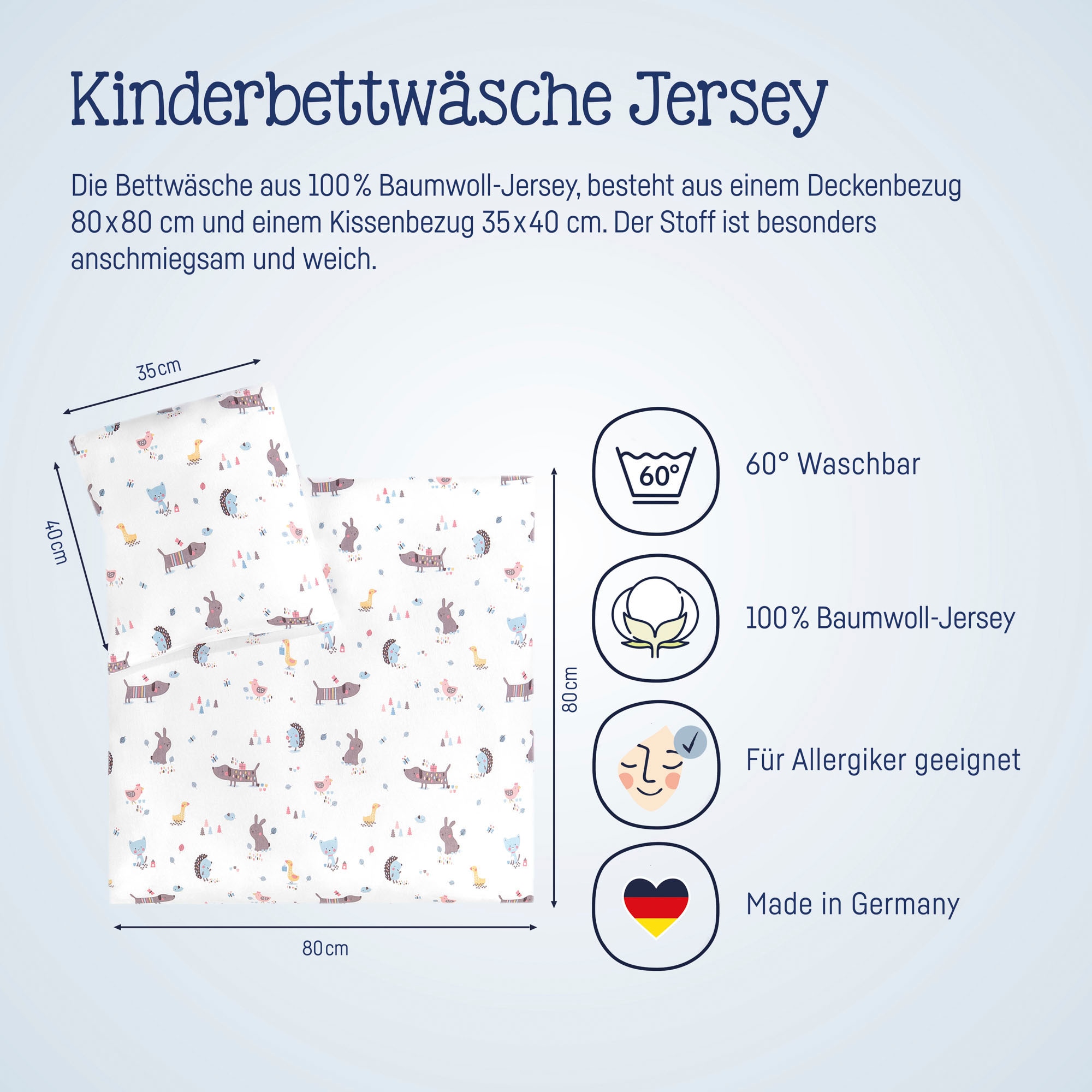 Julius Zöllner Kinderbettwäsche »Crazy Animals«, mit unterschiedlichen Tieren