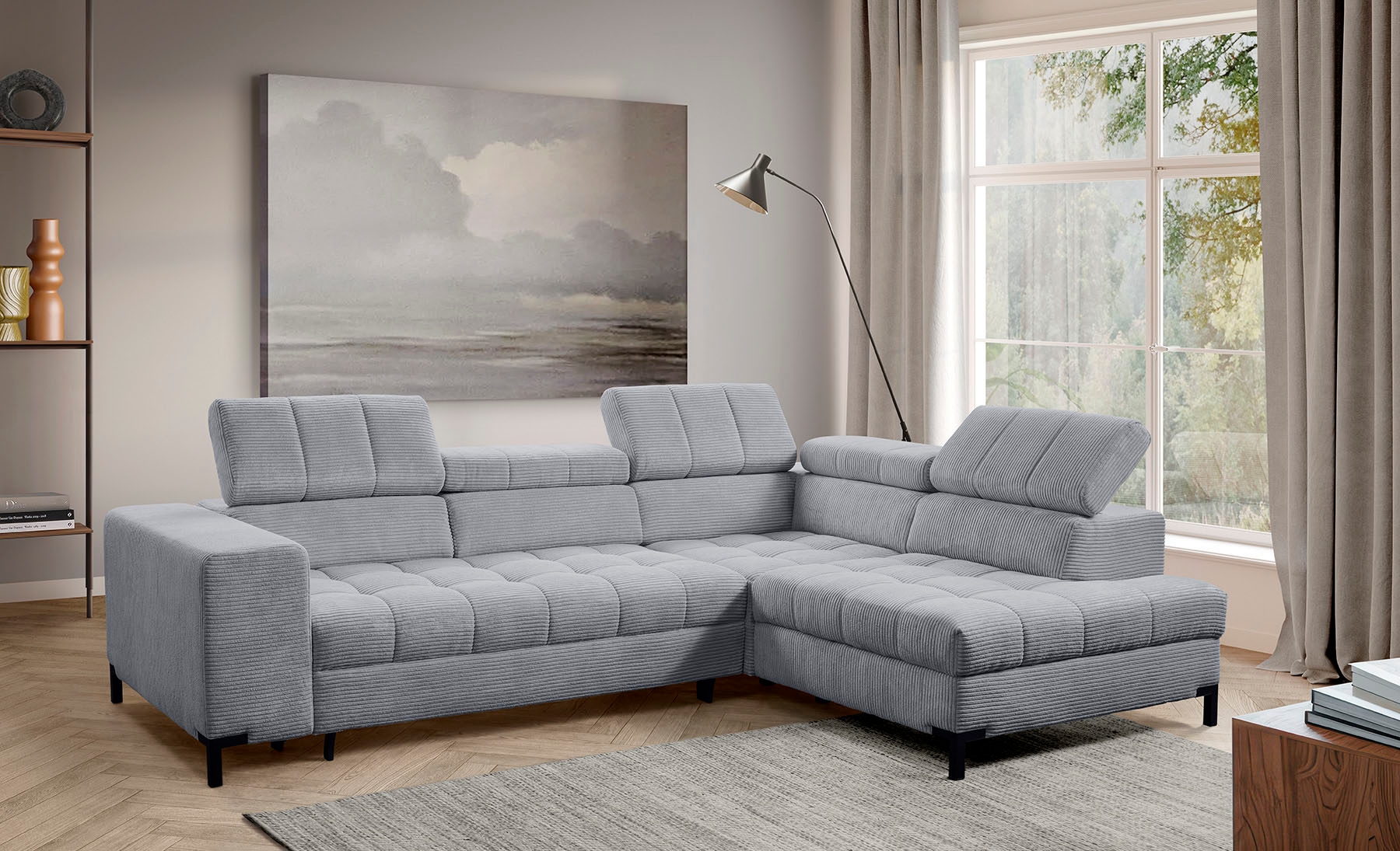 Image of exxpo - sofa fashion Ecksofa "Bocco, hochwertige Verarbeitung, toller Sitzkomfort, bequem, L-Form" wahlweise mit Bettfunktion u. Bettkasten, inkl. Kopfteilverstellung