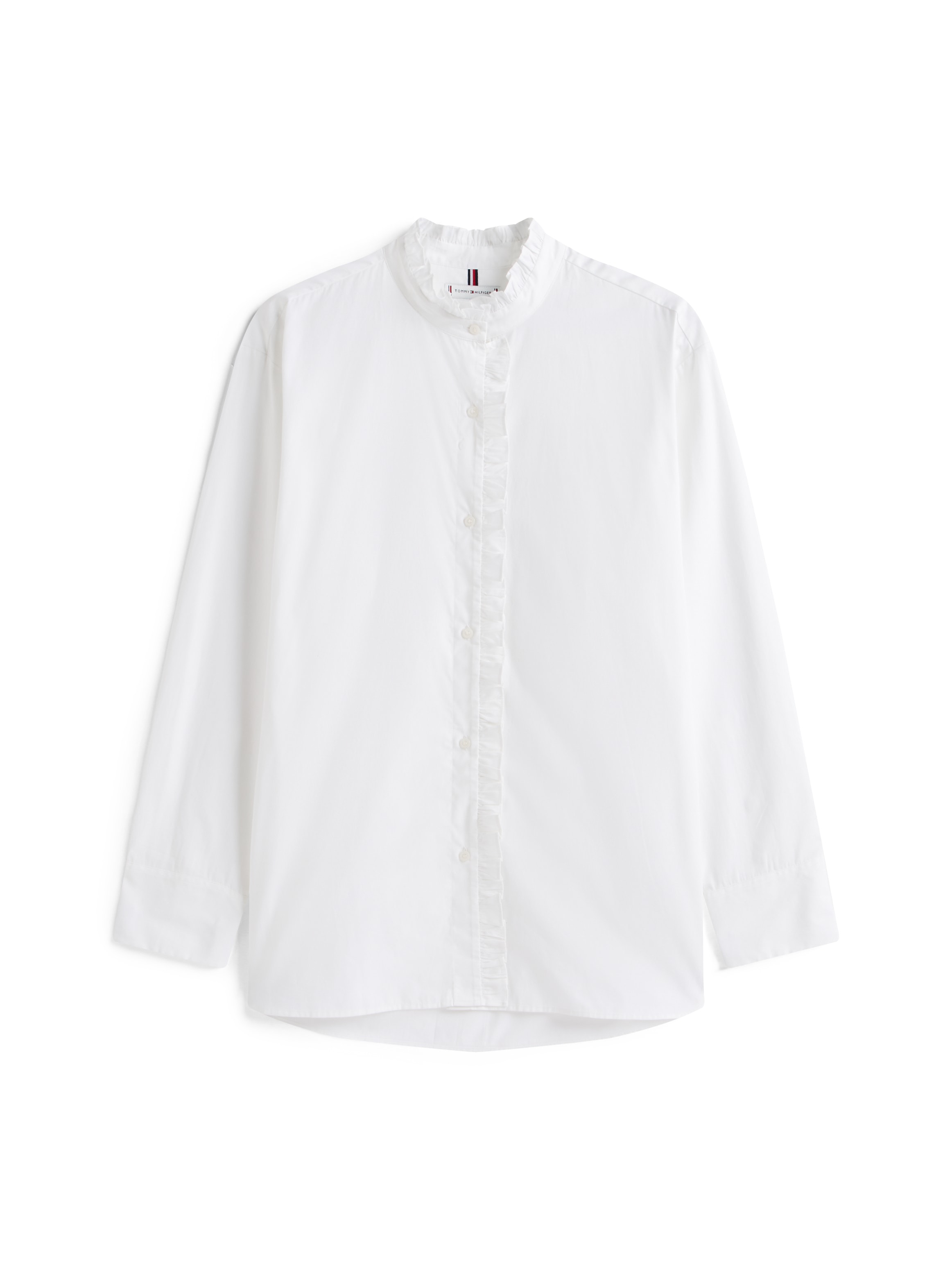 Tommy Hilfiger Chemisier à volants »POPLIN RUFFLE SHIRT« mit Rüschen Detail