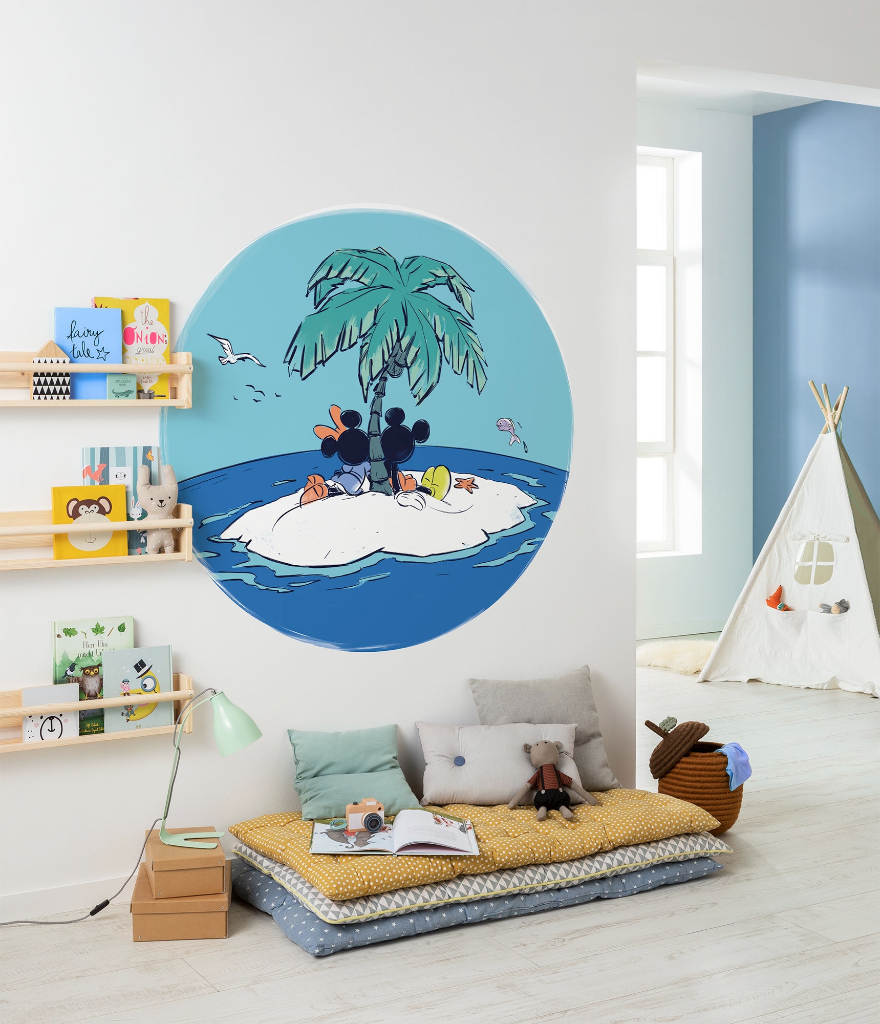 Image of Komar Fototapete "Mickey and Minnie Beach Vacation" Comic bedruckt glatt