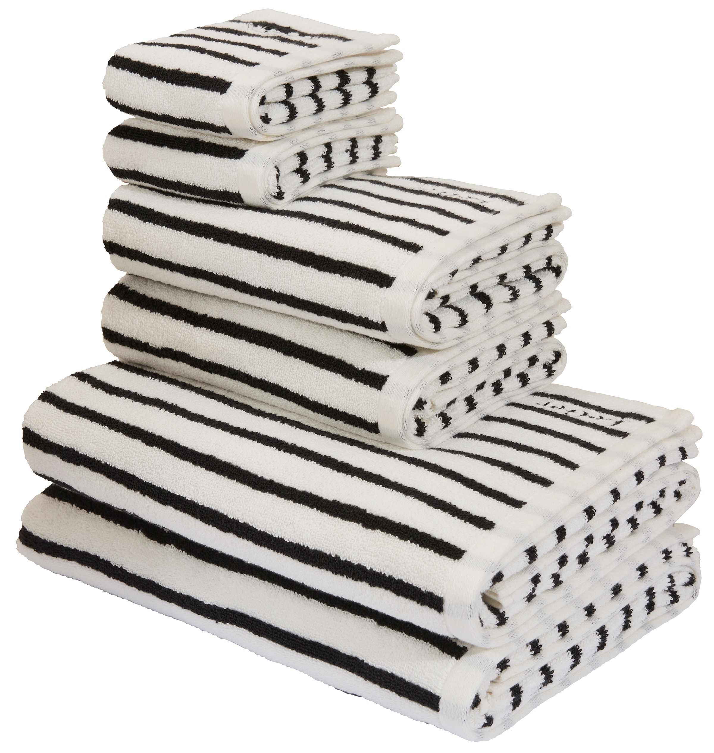 LeGer Home by Lena Gercke Handtuch Set »Tamsin, Duschtücher, Handtücher, Gästetücher, Premium 500 gr/m²« Set 6 Stk. Frottier mit Logostikerei, 100% Baumwolle, gestreift, weich, 5 Jahre Garantie