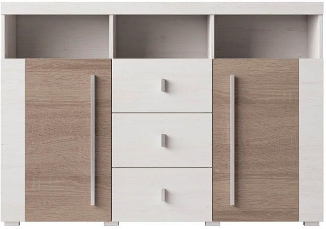 INOSIGN Sideboard »Roger,Breite 132cm, stilvolle Schrank, 2 Holztüren 3 Schubladen«, Kommode mit viel Stauraum, Einlegeböden verstellbar