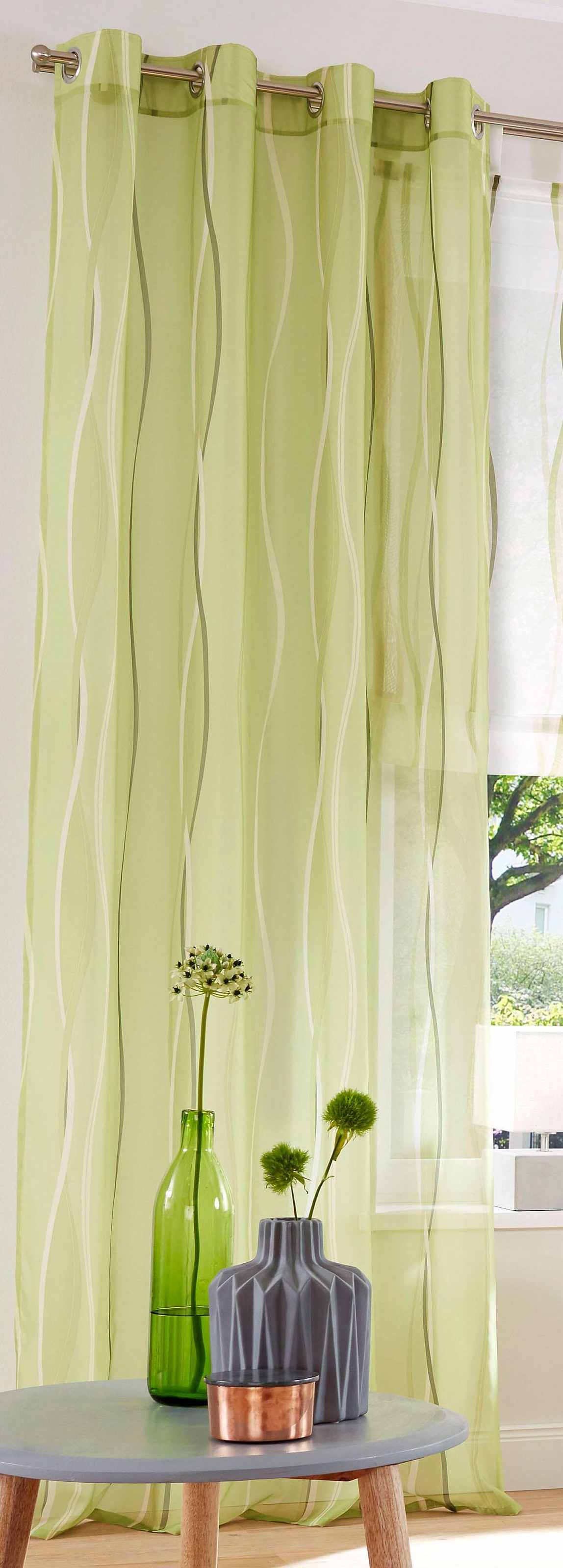 my home Gardine »Dimona«, (2 St.), 2er-Set, transparent, Voile, Polyester