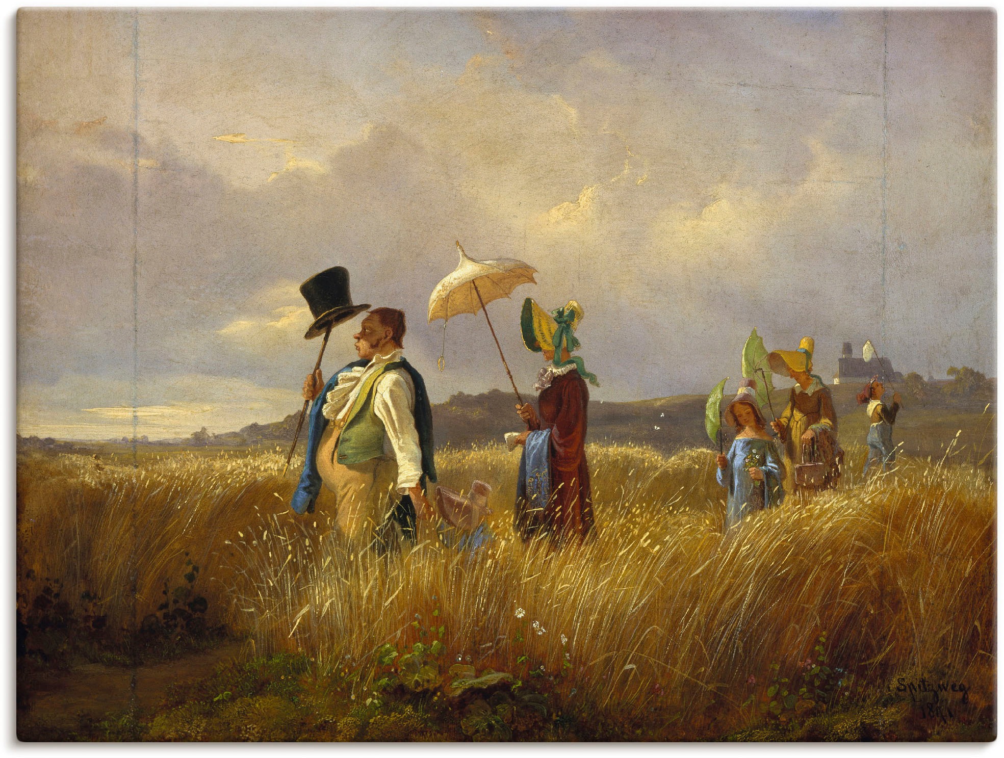 Image of Artland Leinwandbild "Der Sonntagsspaziergang. 1841" Gruppen & Familien 1 Stk. tlg. auf Holzrahmen gespannt