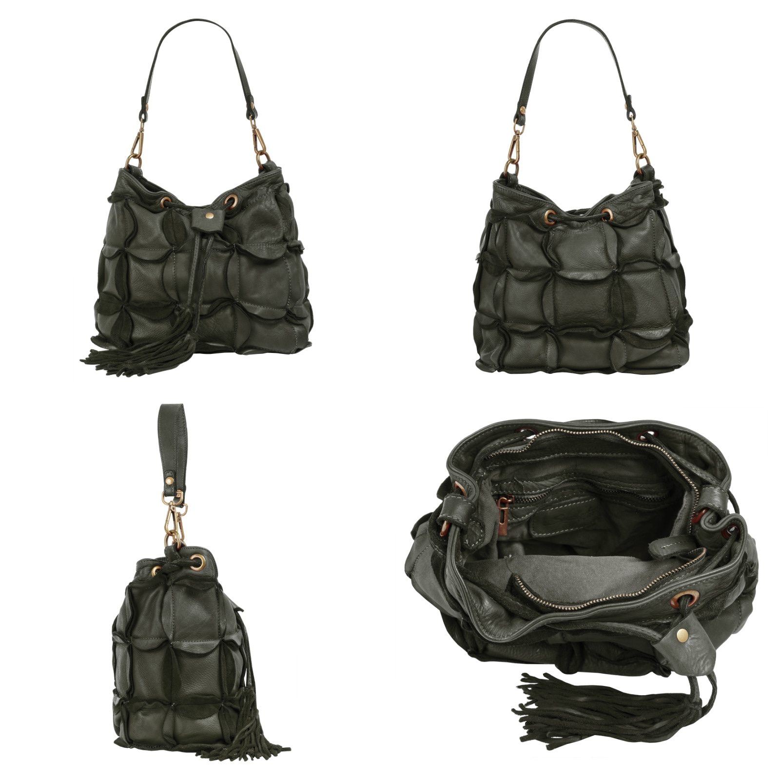 Samantha Look Henkeltasche, echt Leder, Made in Italy