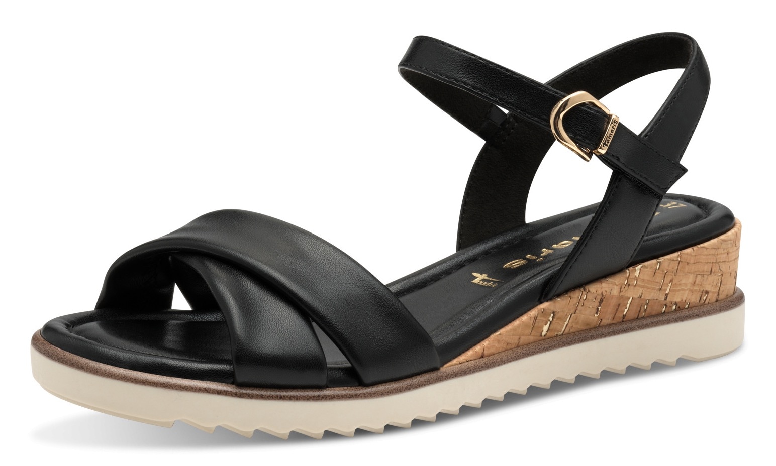 Image of Tamaris Sandalette, Keilabsatz, Sommerschuh, Riemchensandale mit Schnallenverschluss