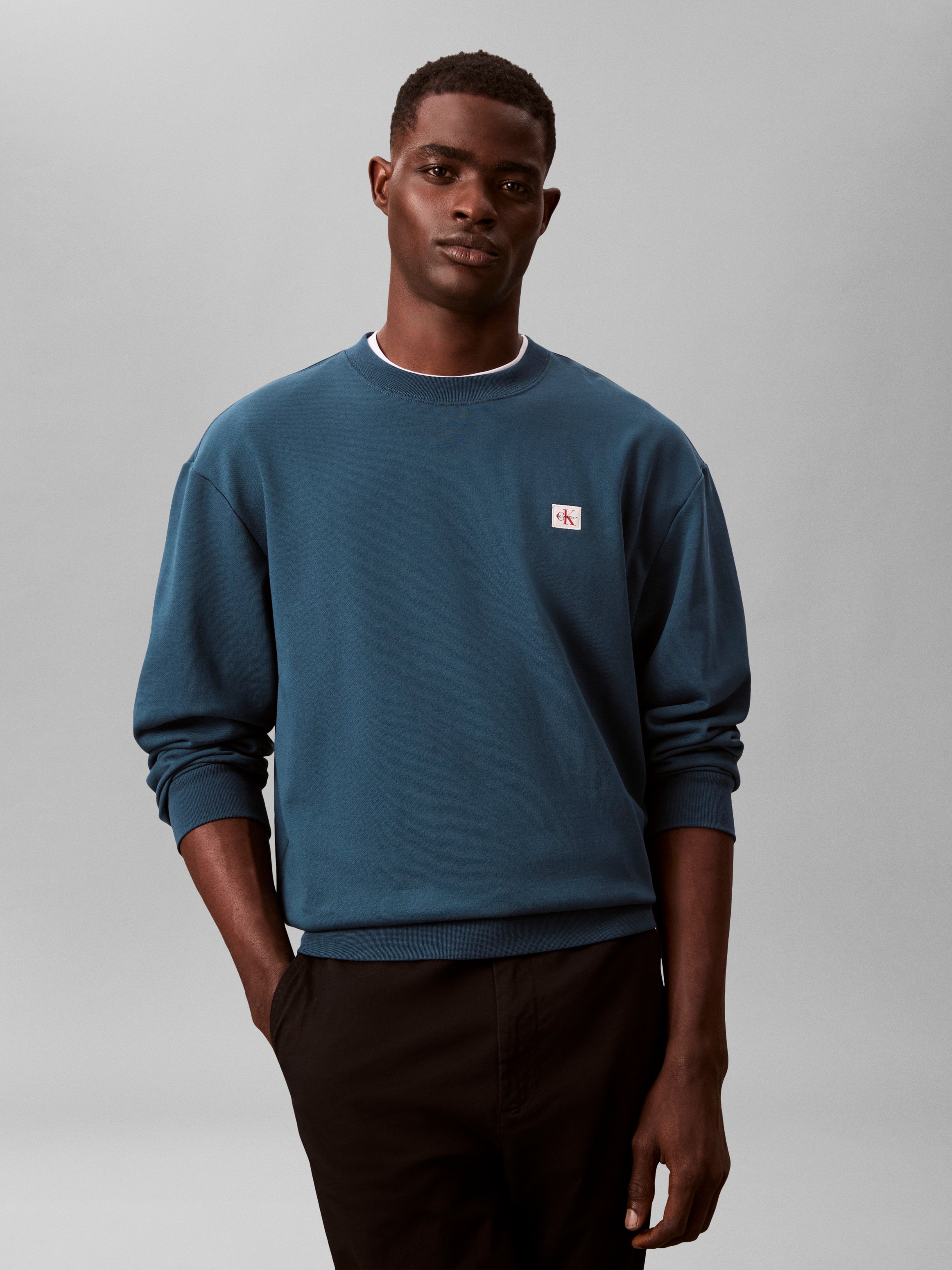 Image of Calvin Klein Jeans Sweatshirt "400GSM TRRY BDG CRWN", Mit Rundhalsausschnitt