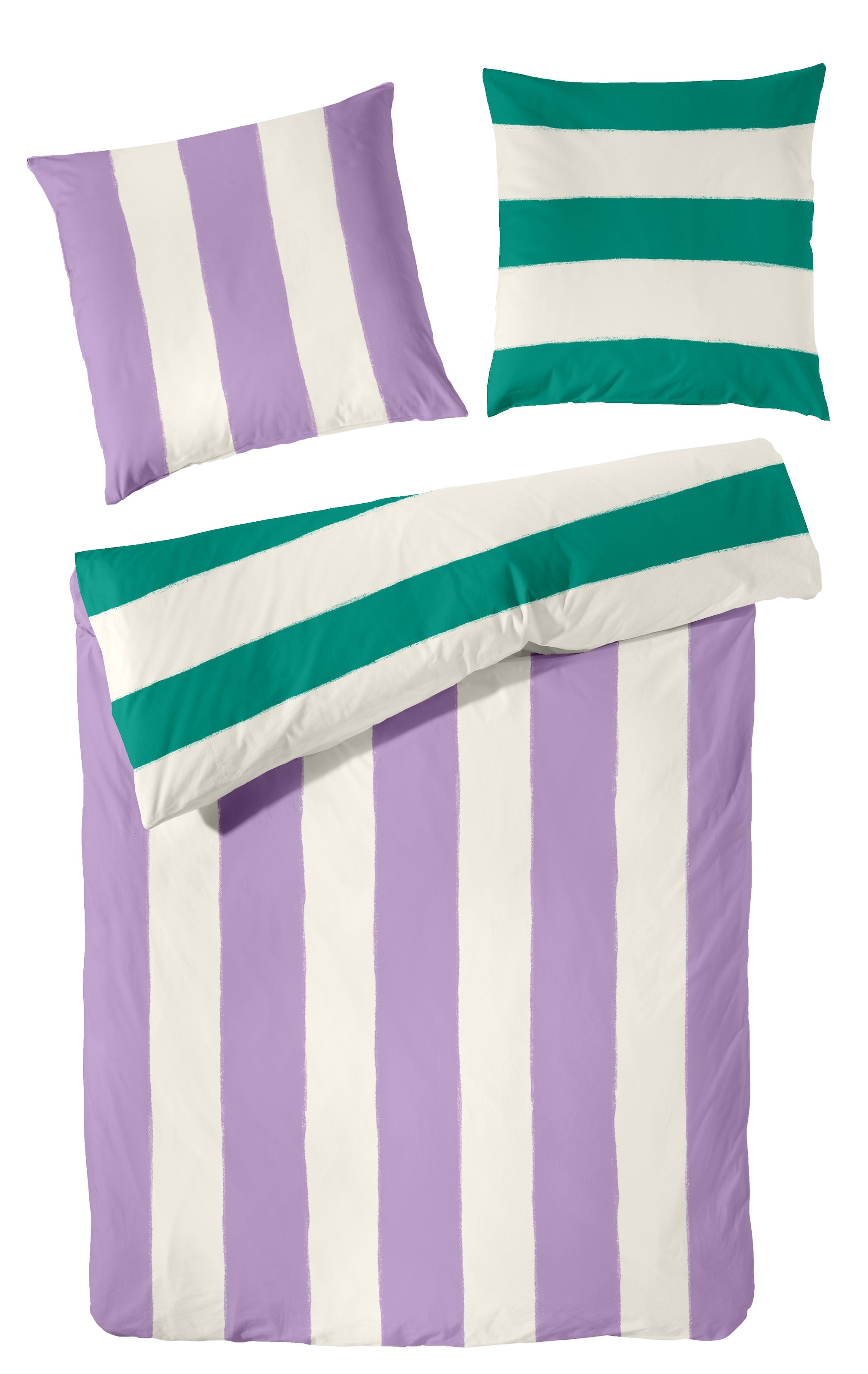 Primera Linge de lit »Renforce-Bettwäsche Color Block« 2 cuis avec combinaisons de couleurs vives et douces